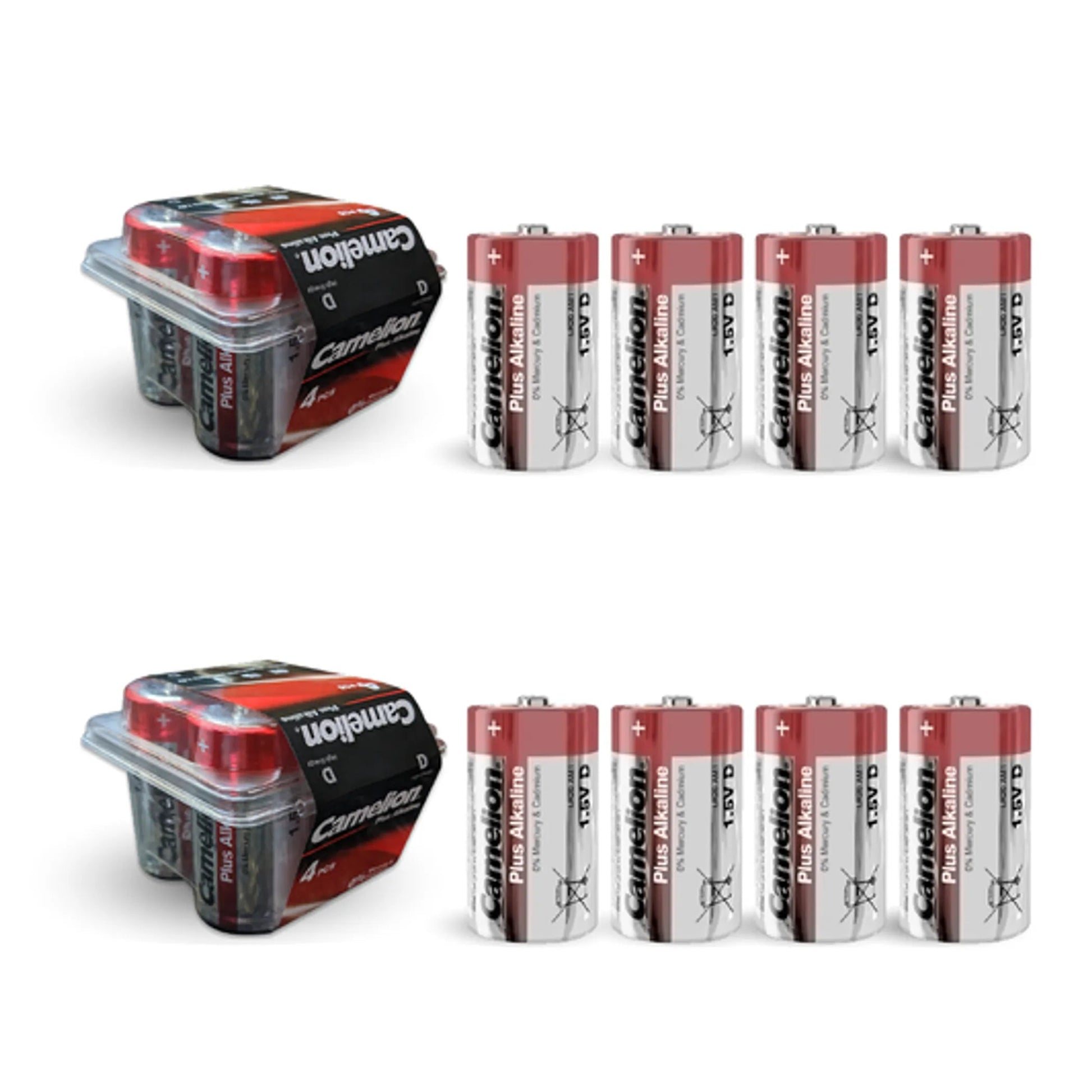 D 1.5V Alkaline Batteries – 8 Pack Camelion