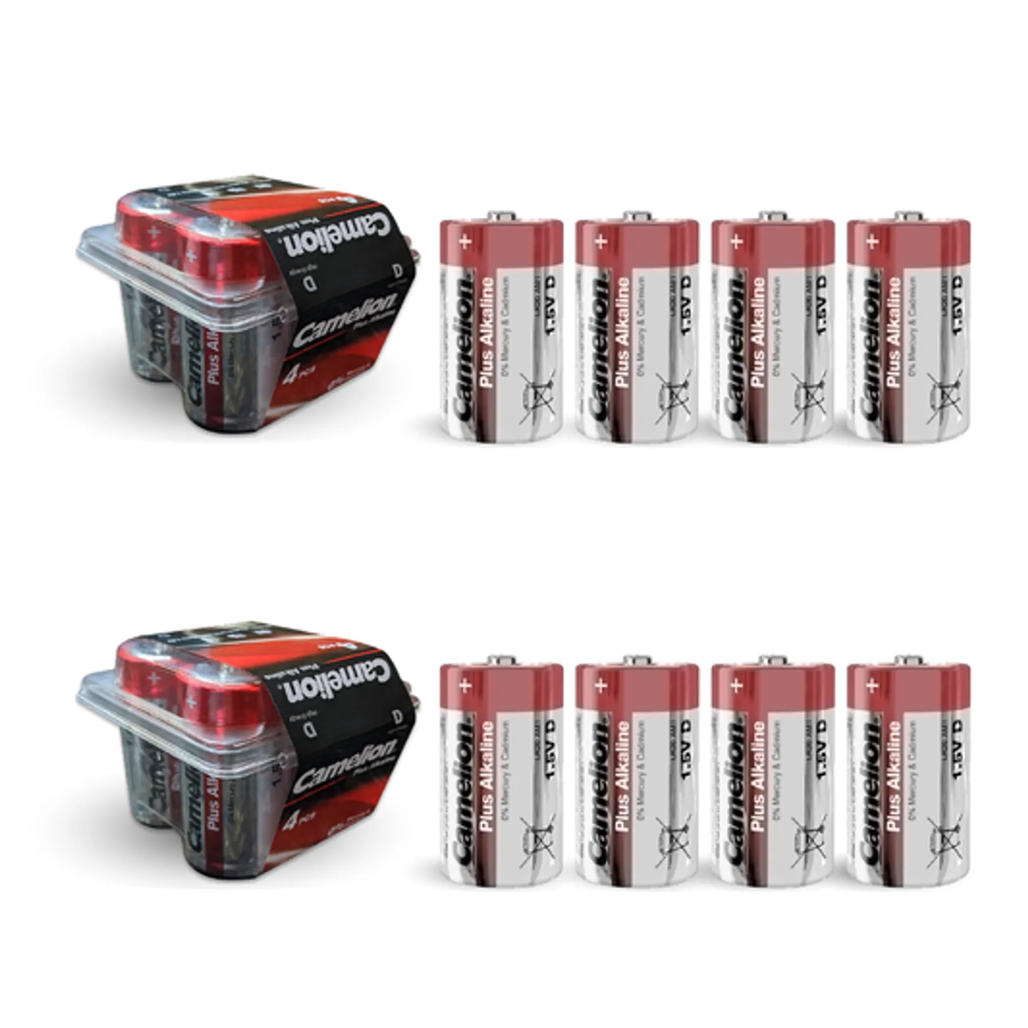 D 1.5V Alkaline Batteries – 8 Pack Camelion
