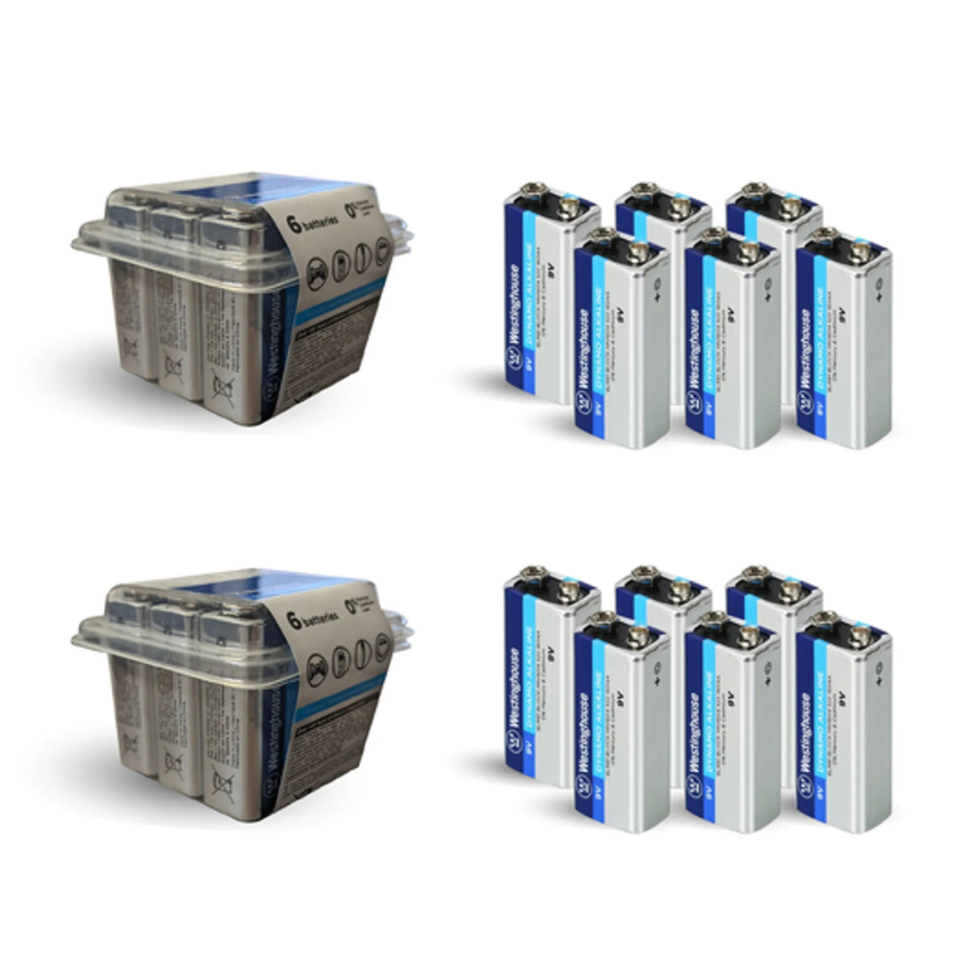 9V Dynamo Alkaline Plastic Battery Pack - 12 Count Westinghouse