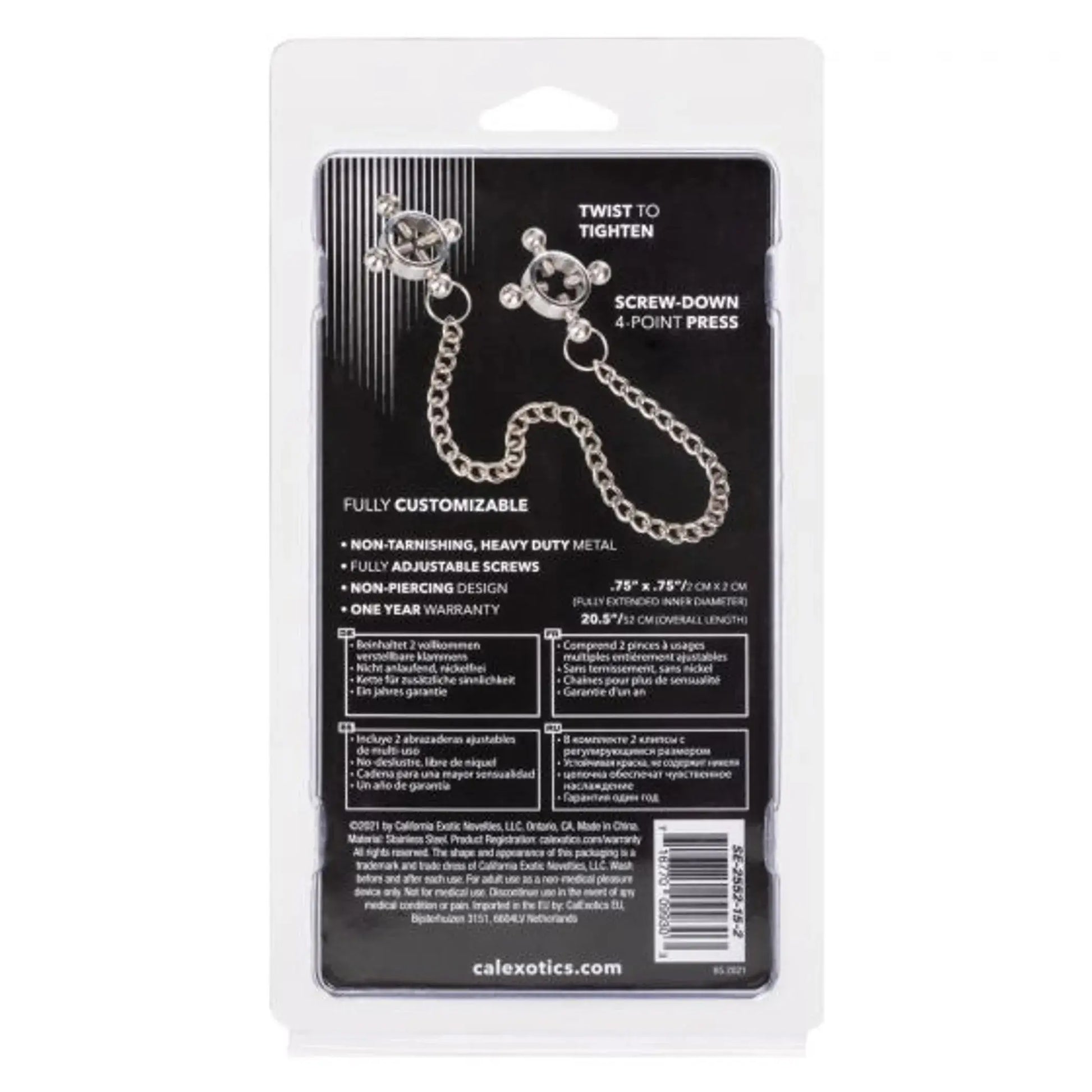 4-Point Nipple Press with Chain California Exotic Novelties