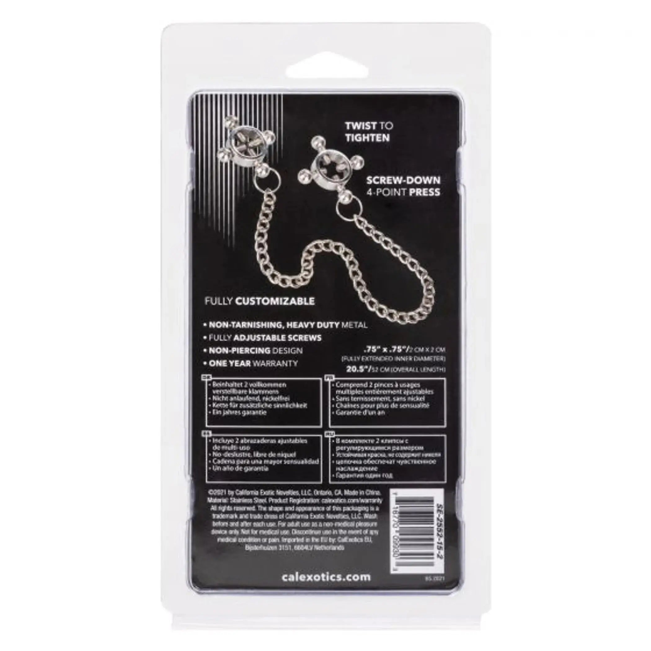 4-Point Nipple Press with Chain California Exotic Novelties