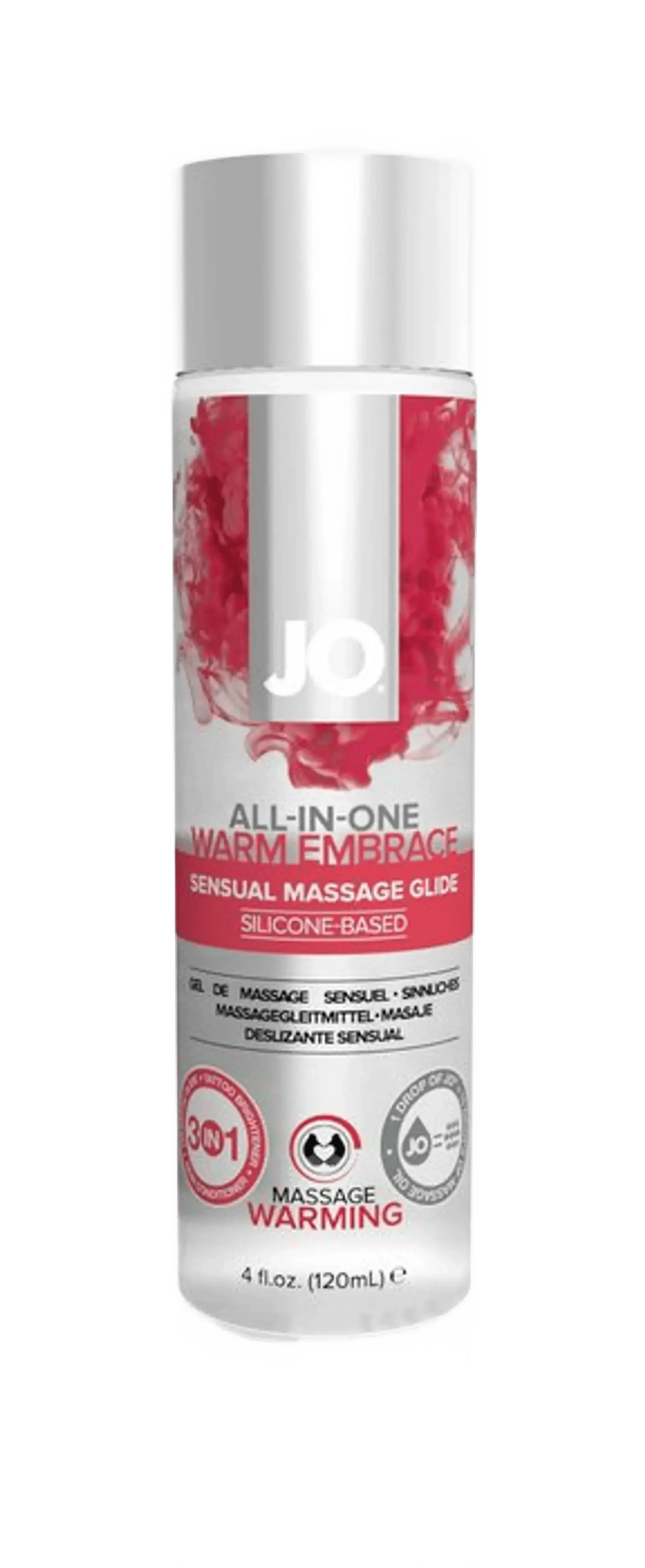 JO 4 OZ ALL IN ONE WARMING MASSAGE GLIDE System JO