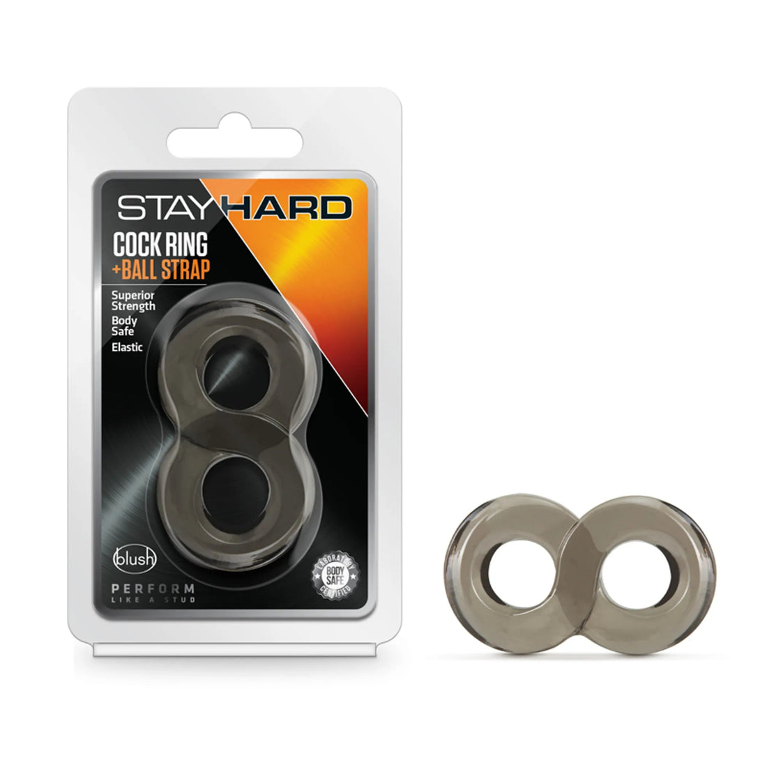 Stay Hard Cock Ring and Ball Strap Black Blush Novelties