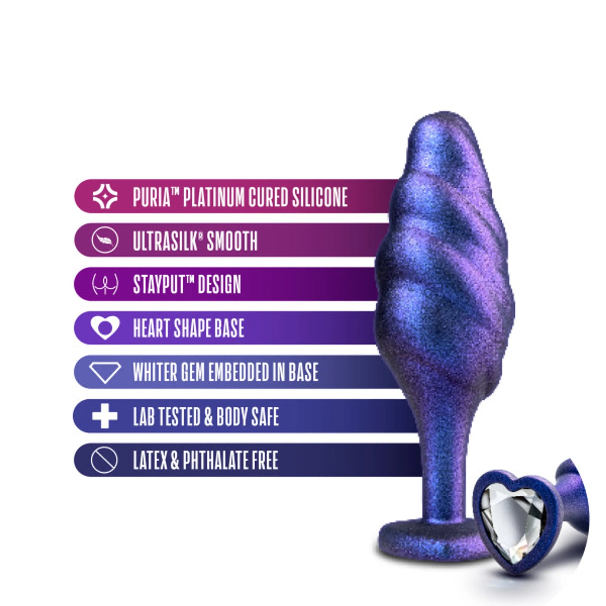 Anal Adventures Matrix Bumped Bling Plug Sapphire Blush Novelties