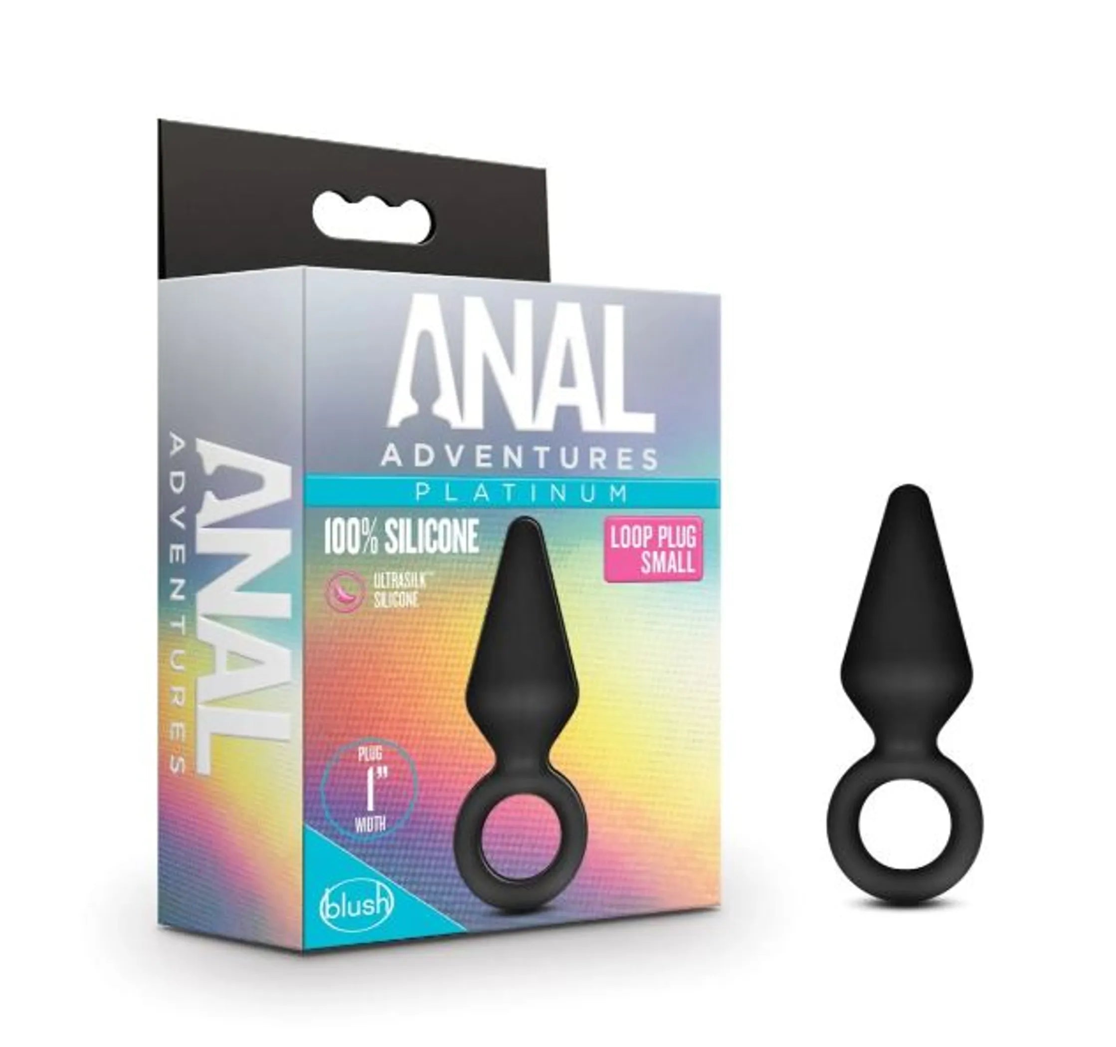 Anal Adventures Platinum Silicone Loop Plug Small Black Blush Novelties