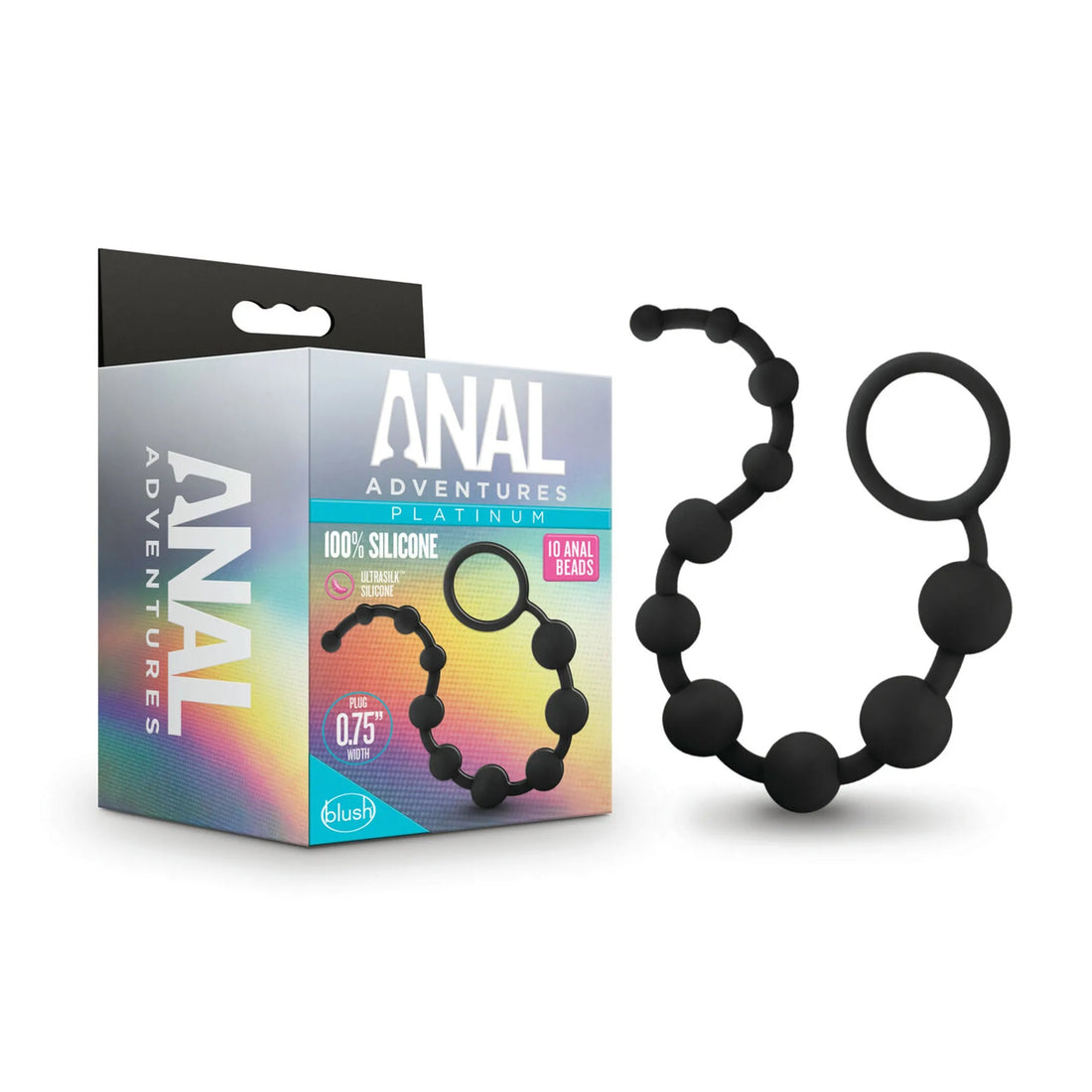 Anal Adventures Platinum Silicone 10 Anal Beads Blush Novelties