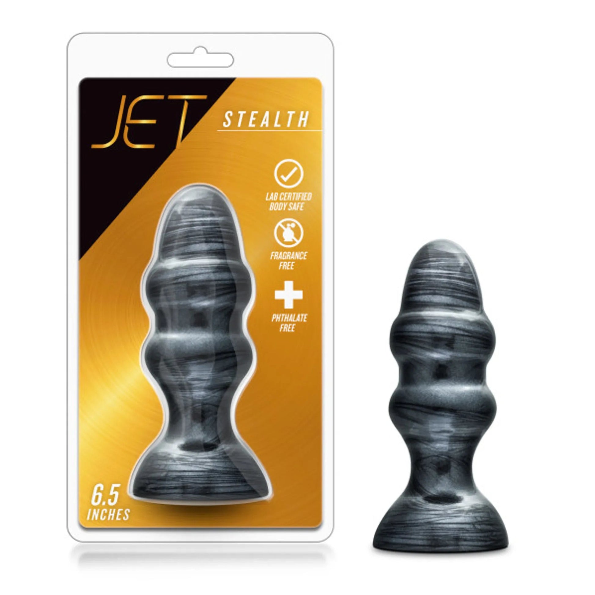 Jet Stealth Carbon Metallic Black Butt Plug Blush Novelties