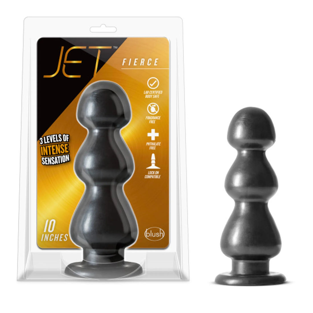 Jet Fierce Carbon Black Metallic Plug Blush Novelties