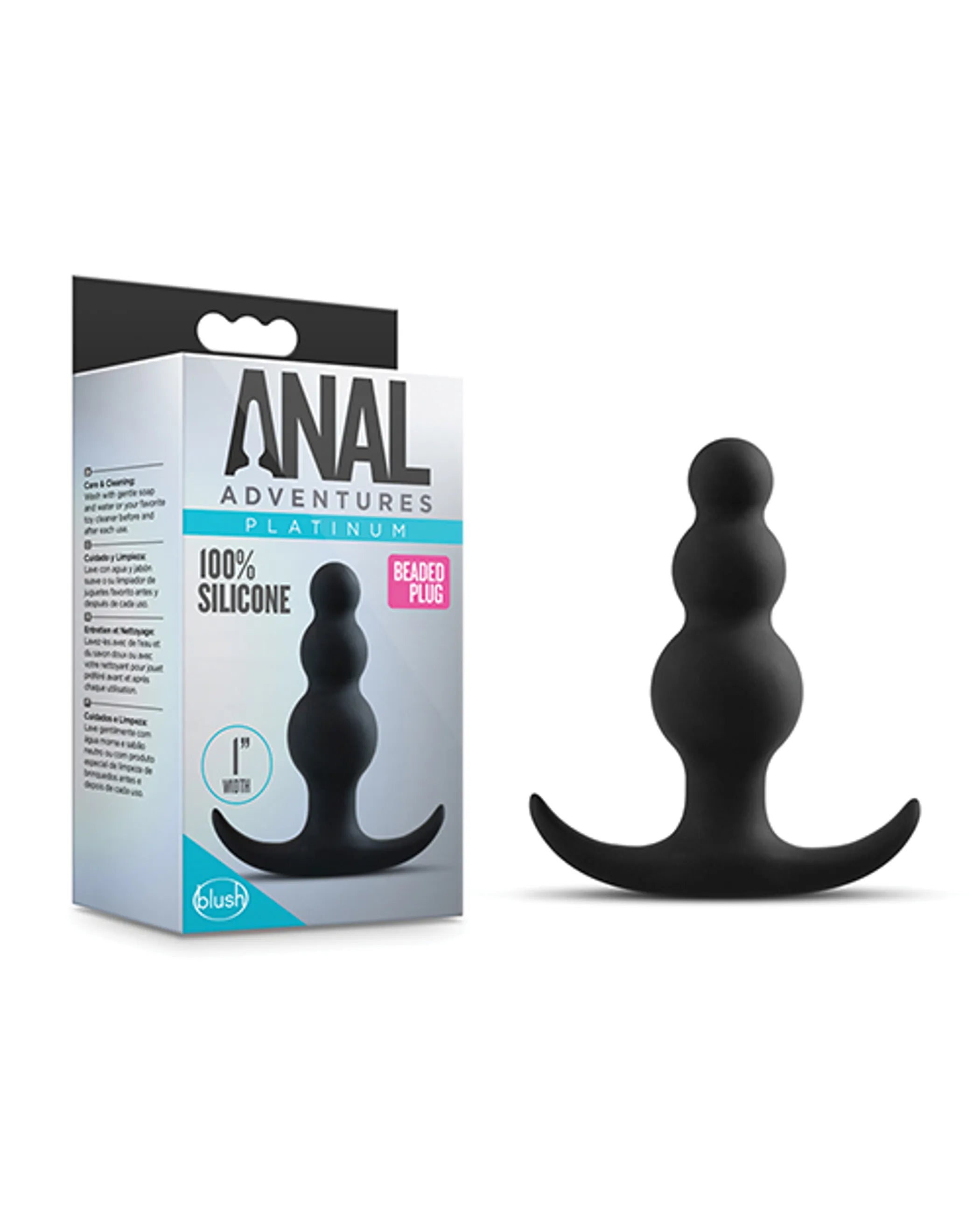 Anal Adventures Platinum Beaded Plug Black Blush Novelties
