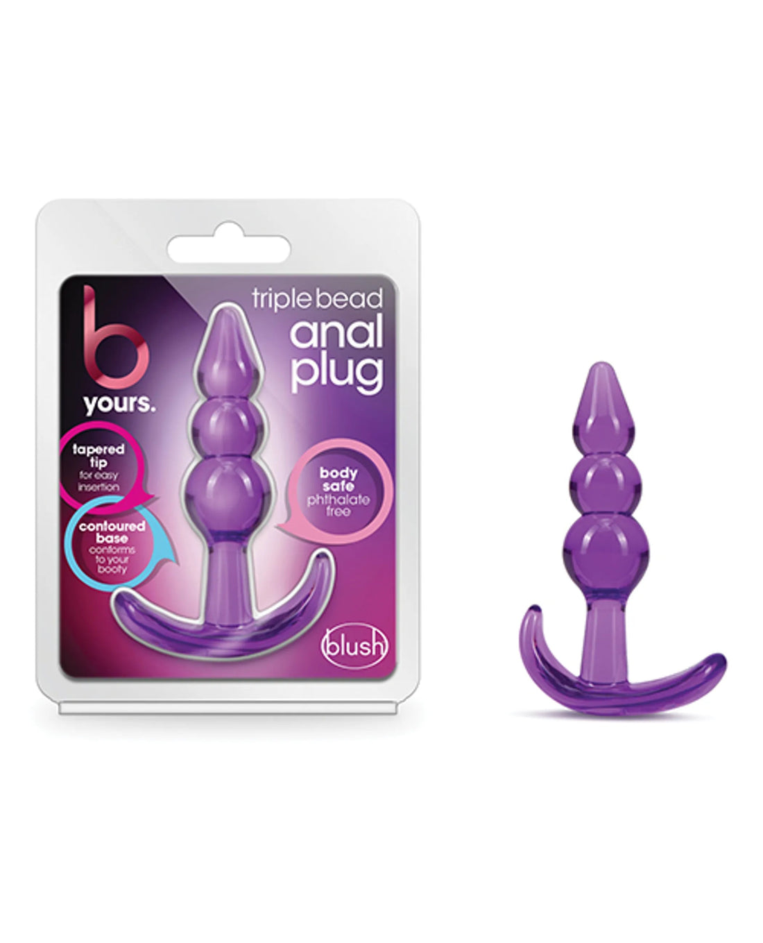 B Yours Triple Bead Anal Plug Purple Blush Novelties