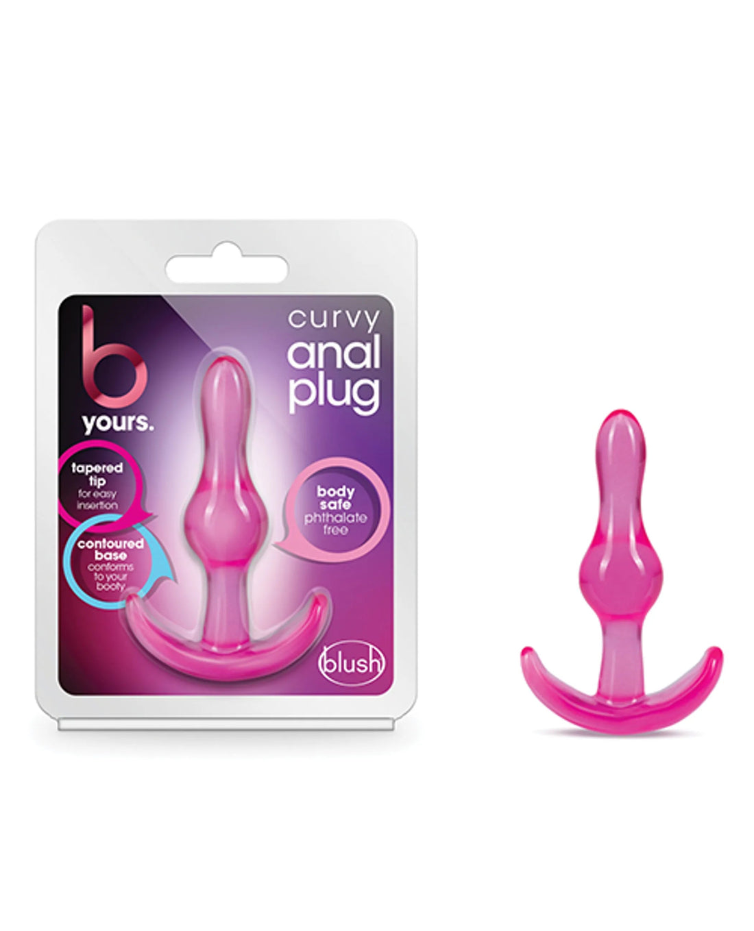 B Yours Curvy Anal Plug Pink Blush Novelties