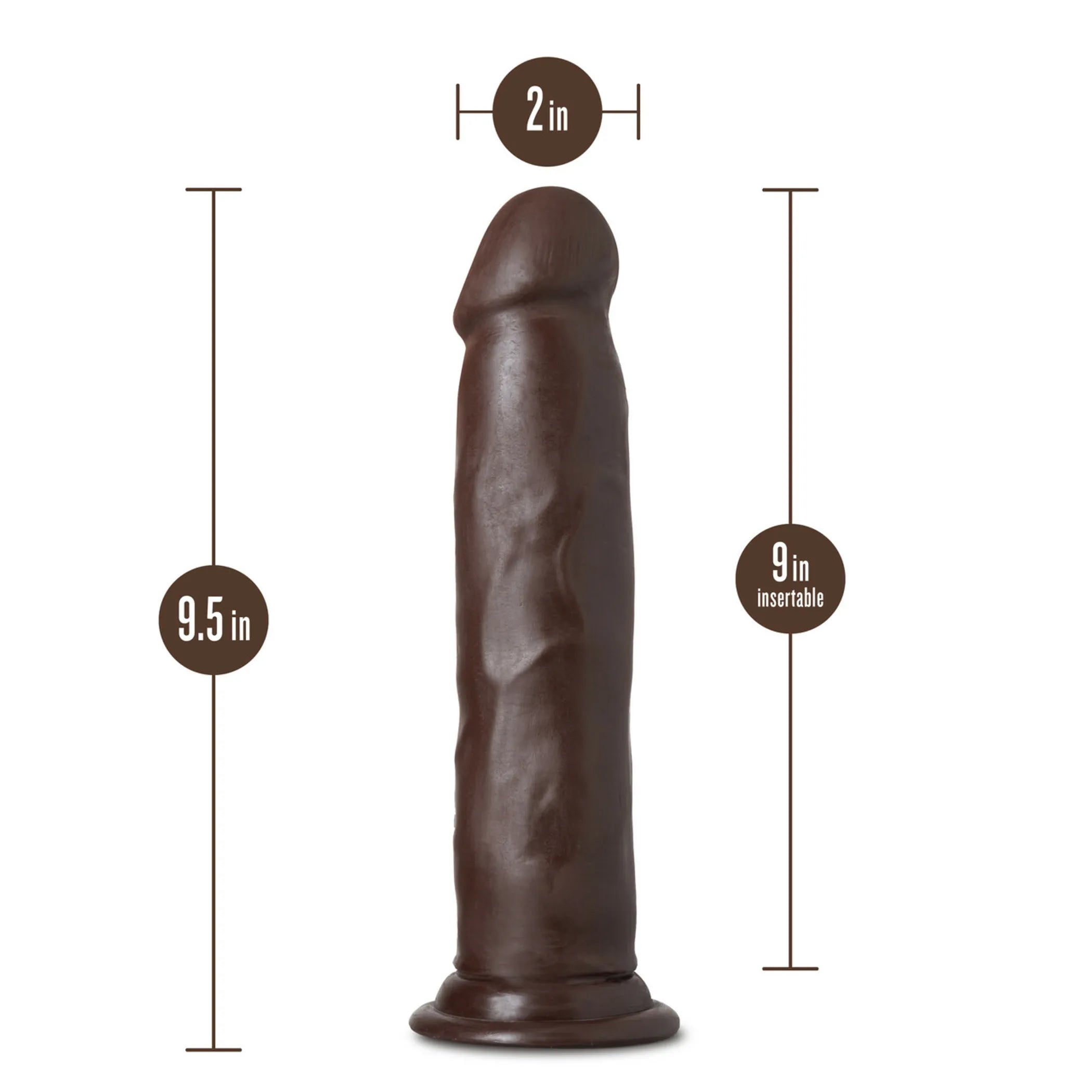 Au Naturel Jackson 9" Chocolate Dong Blush Novelties
