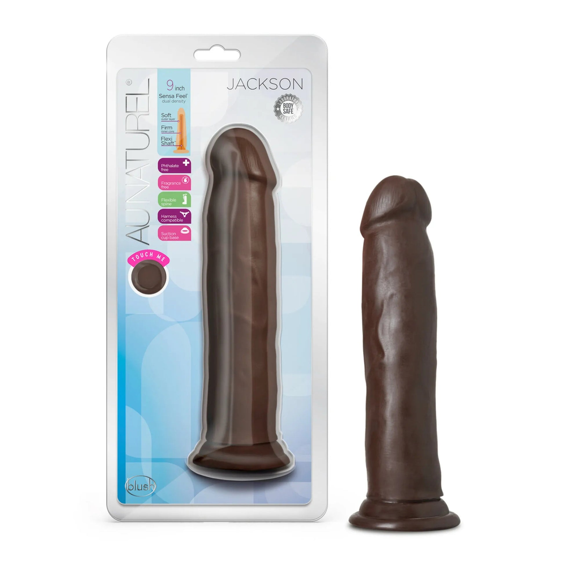 Au Naturel Jackson 9" Chocolate Dong Blush Novelties