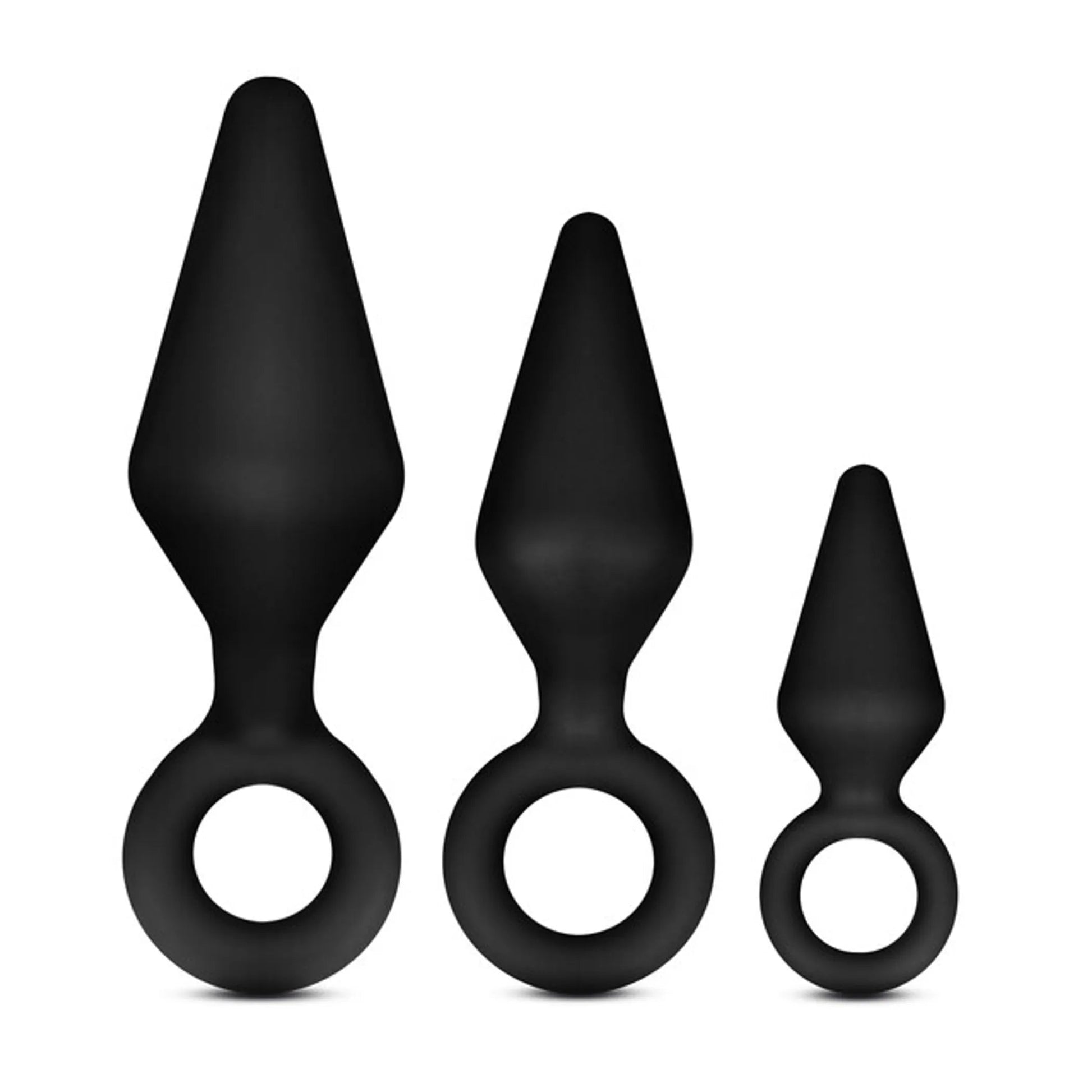 Anal Adventures Platinum Silicone Loop Plug Kit Black Blush Novelties
