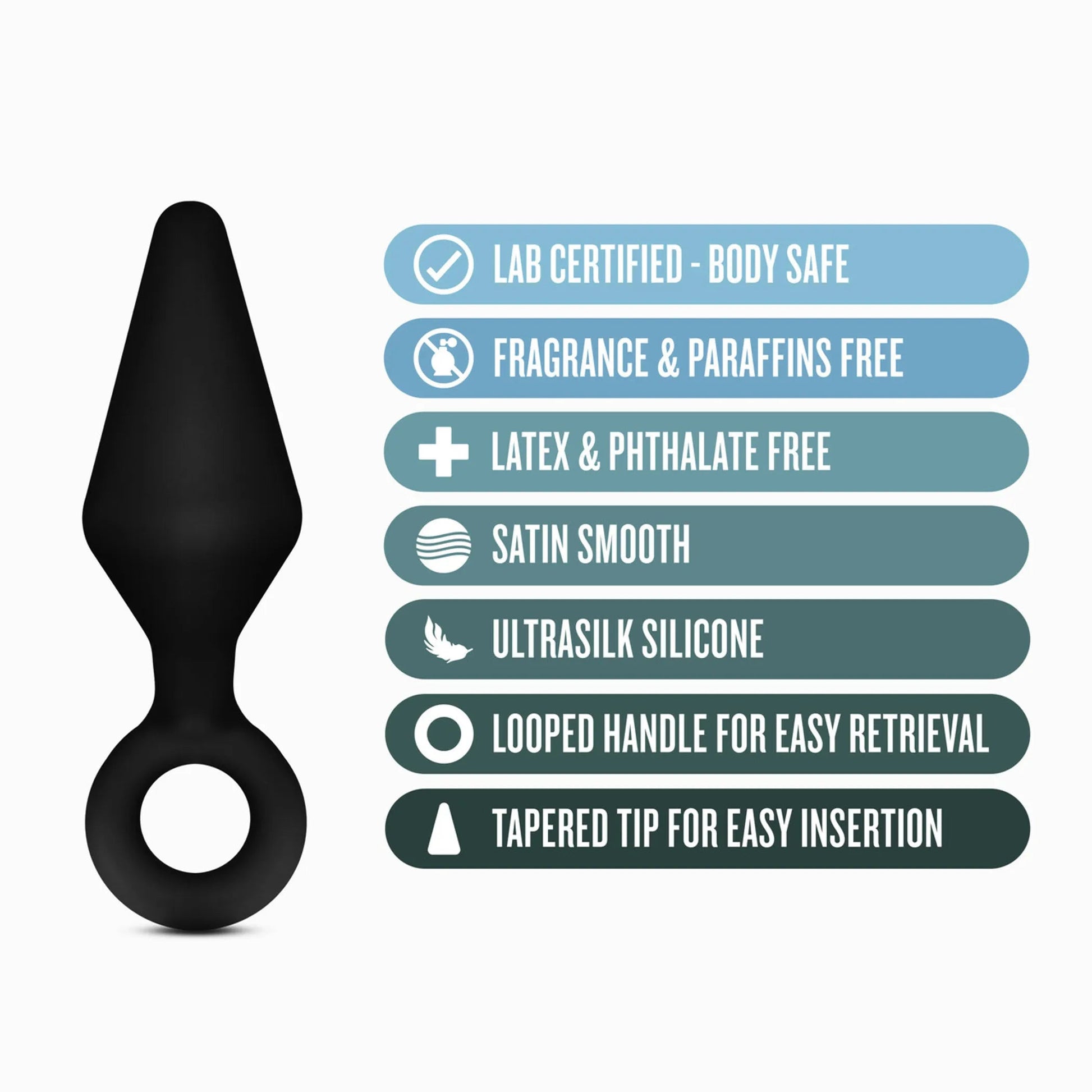 Anal Adventures Platinum Silicone Loop Plug Kit Black Blush Novelties