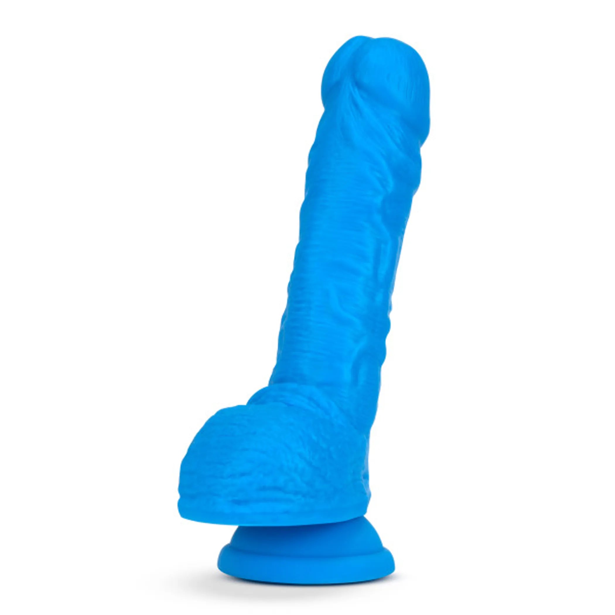 NEO 9" Dual Density Dildo – Neon Blue Blush Novelties