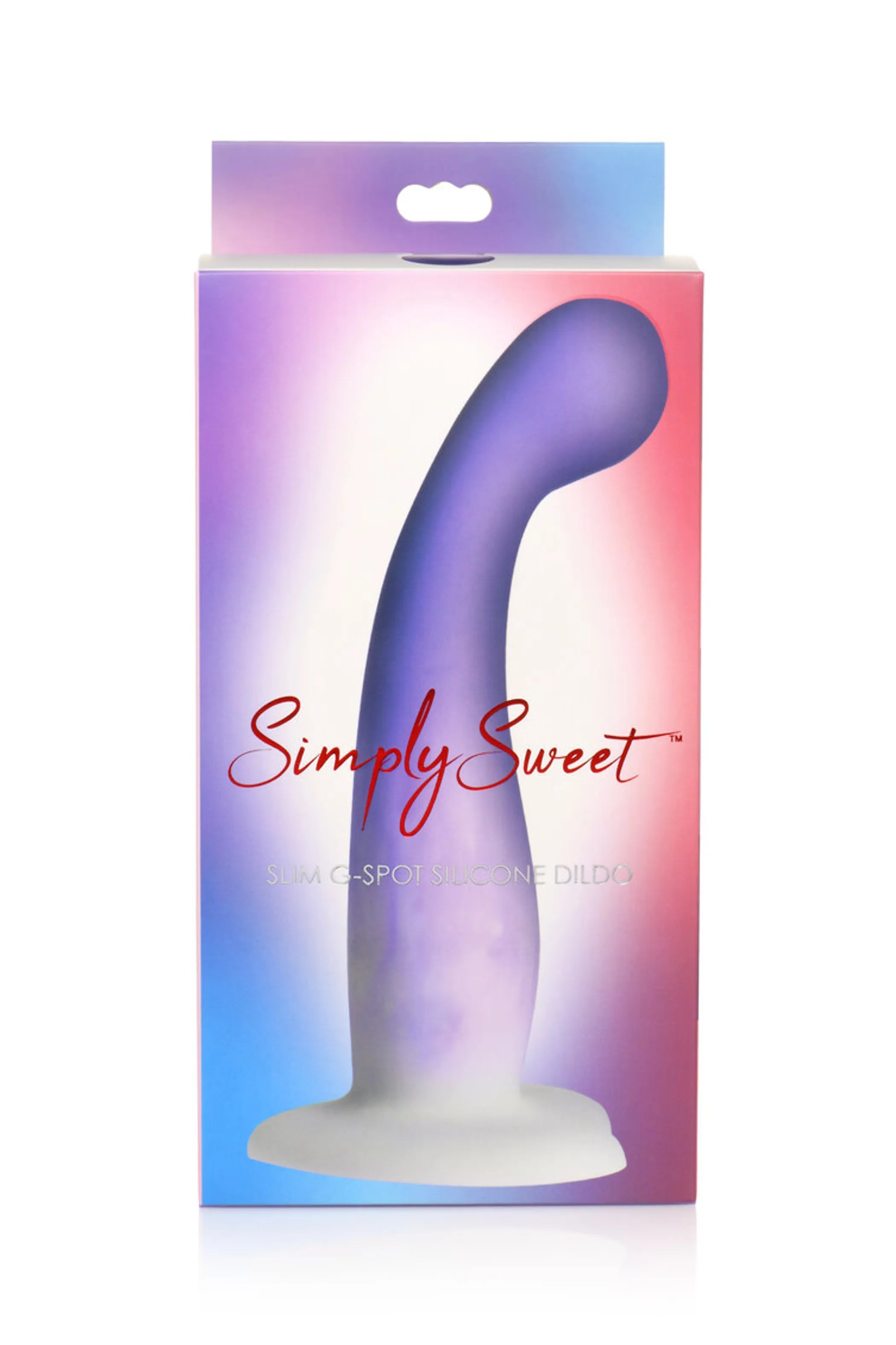 Simply Sweet Slim G-Spot Silicone Dildo Purple/White Curve Novelties