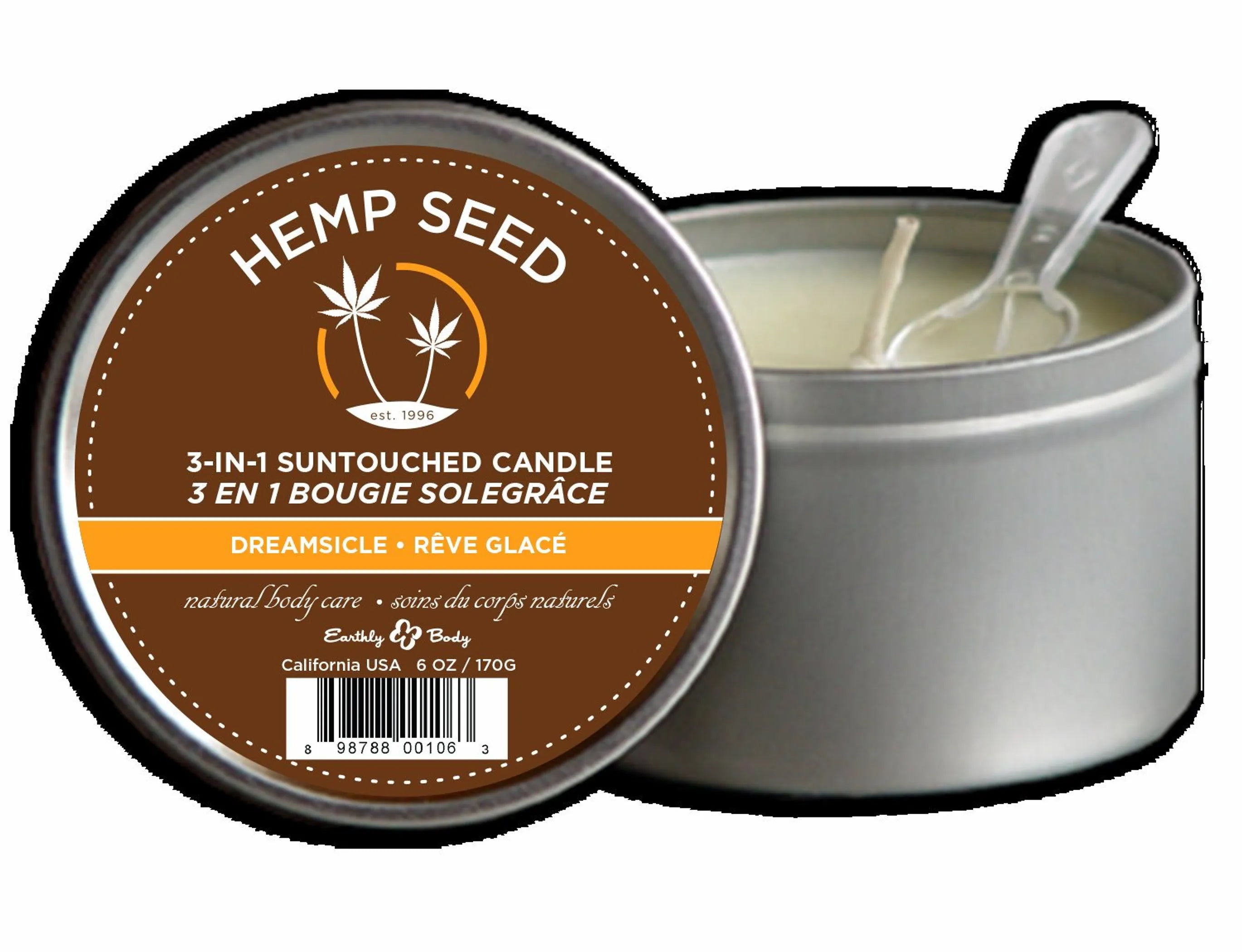 Hemp Seed 3-in-1 Candle Dreamsicle 6 oz Earthly Body