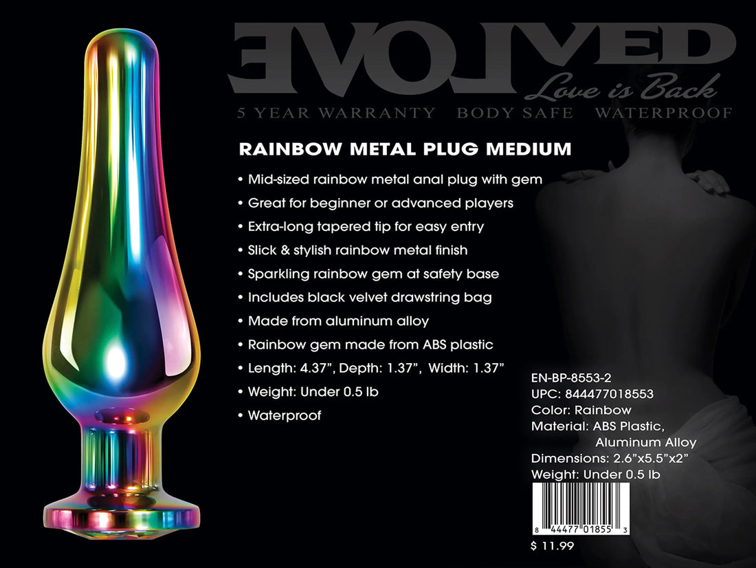 Rainbow Metal Plug Medium Evolved Novelties