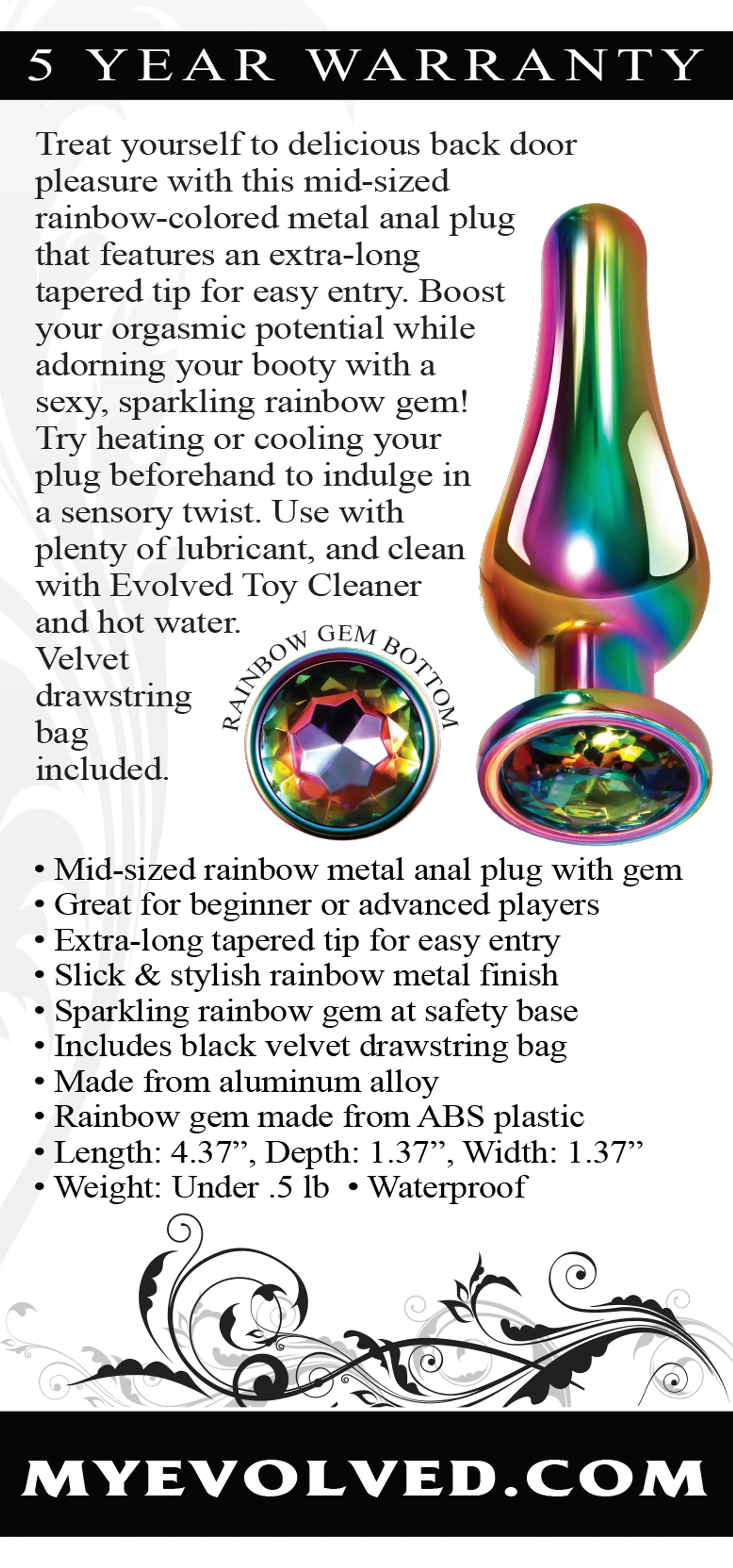 Rainbow Metal Plug Medium Evolved Novelties