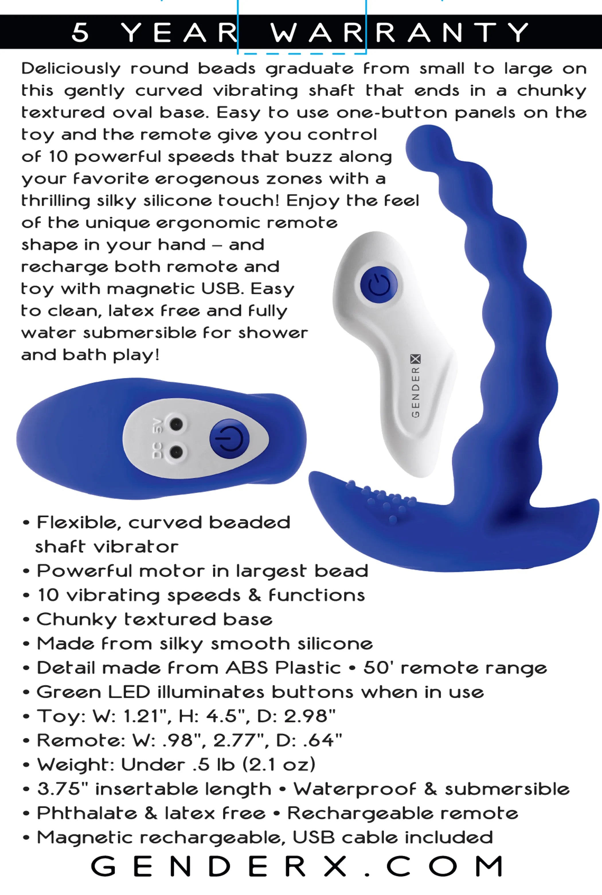 Gender X Beaded Pleasure Vibrator Evolved Novelties