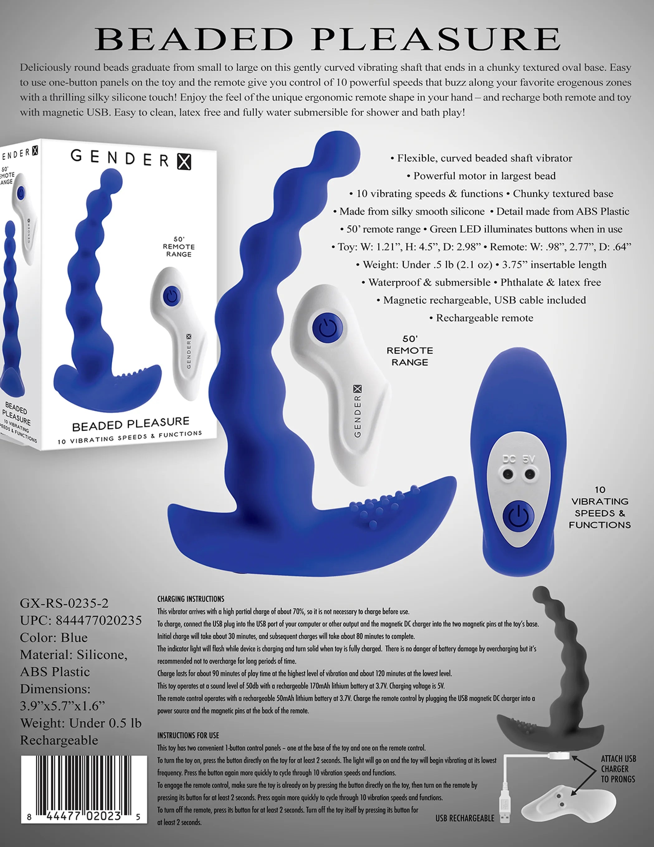 Gender X Beaded Pleasure Vibrator Evolved Novelties