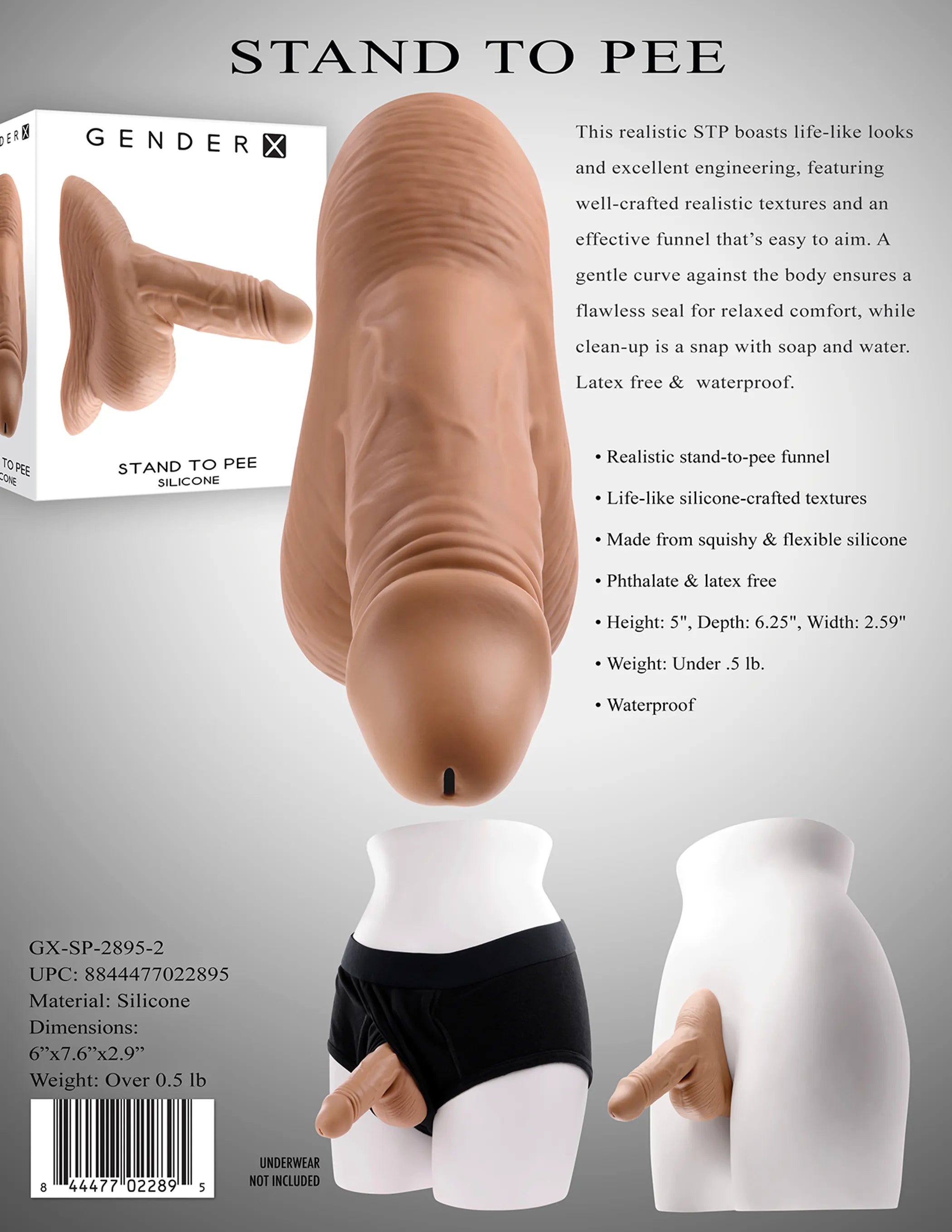 GENDER X STAND TO PEE MEDIUM SILICONE Evolved Novelties