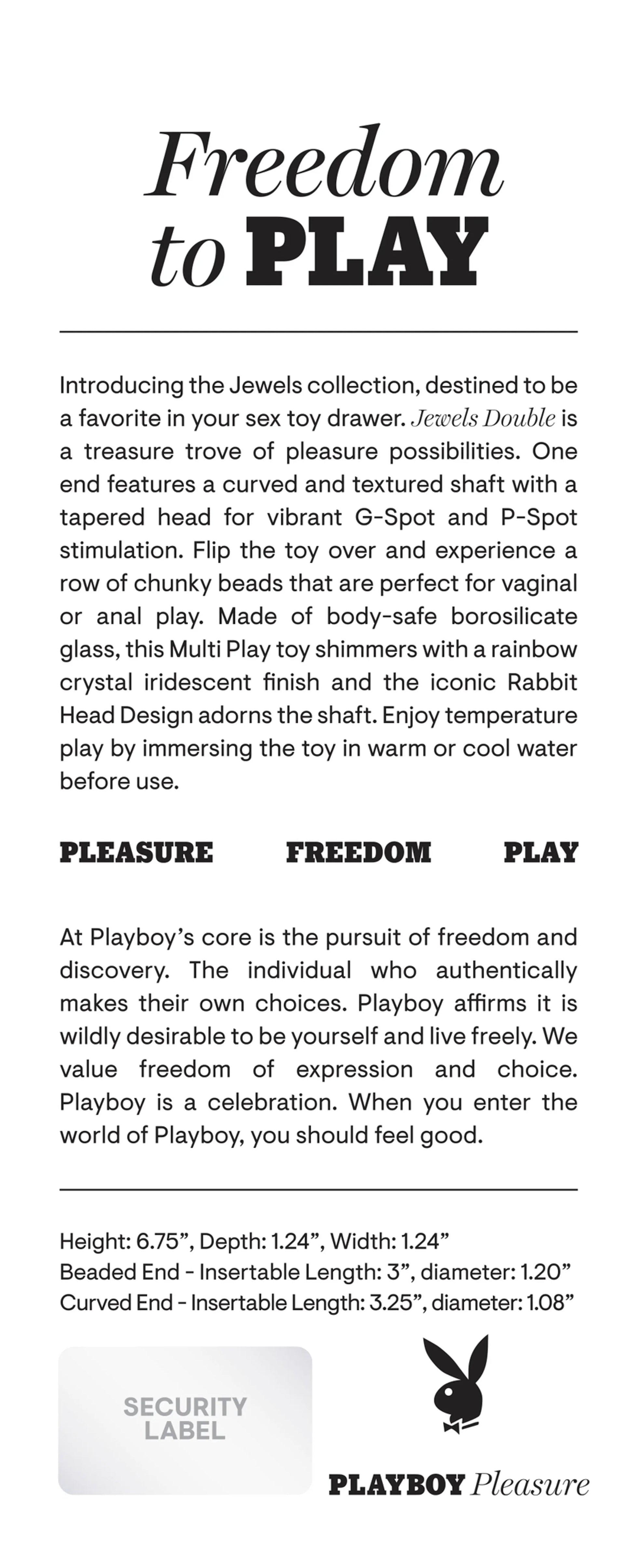 Playboy Jewel Double Glass Massager Evolved Novelties