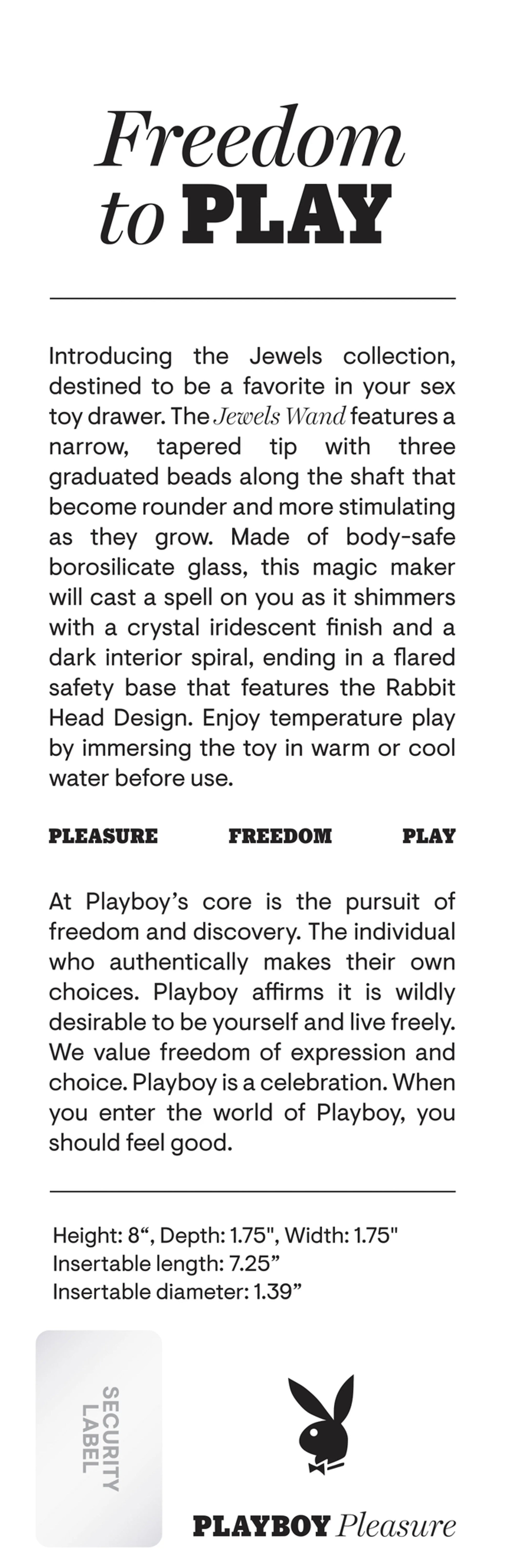 Playboy Jewels Glass Wand Evolved Novelties