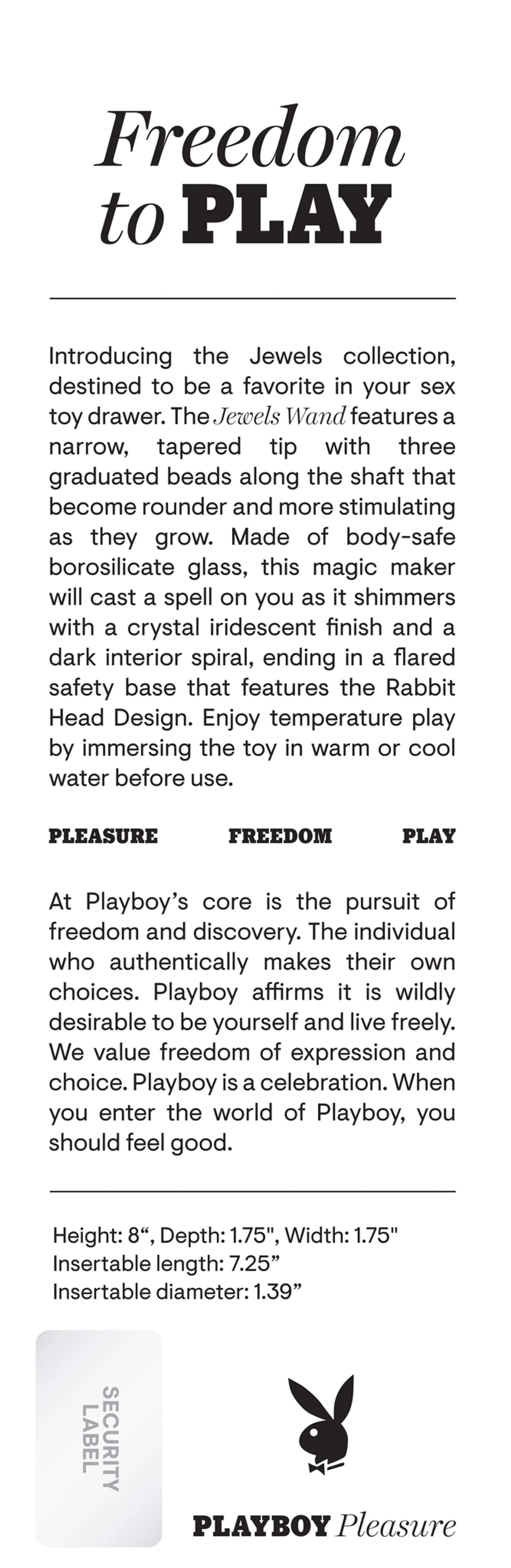 Playboy Jewels Glass Wand Evolved Novelties