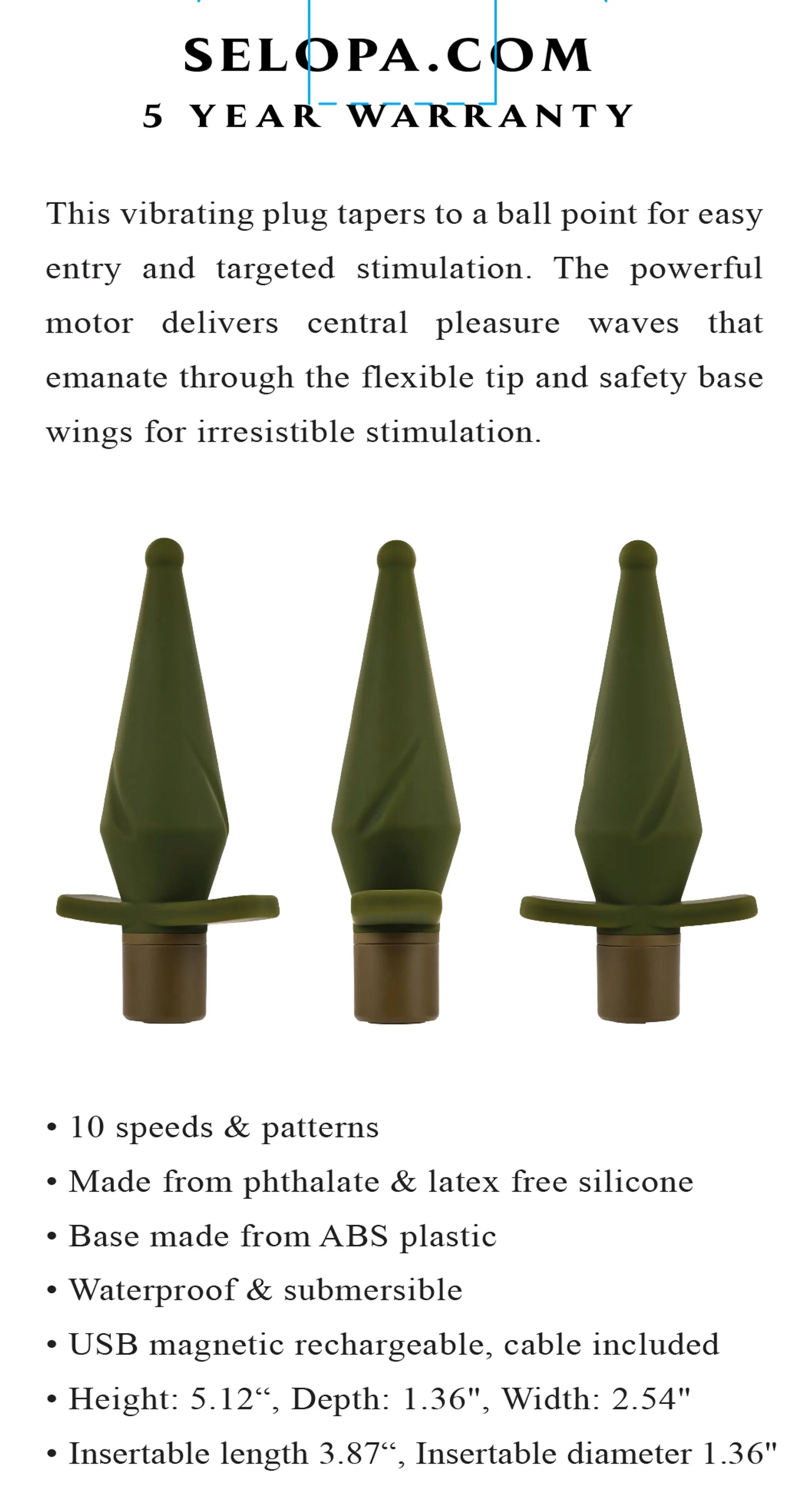Selopa The Private Vibrating Butt Plug Evolved Novelties