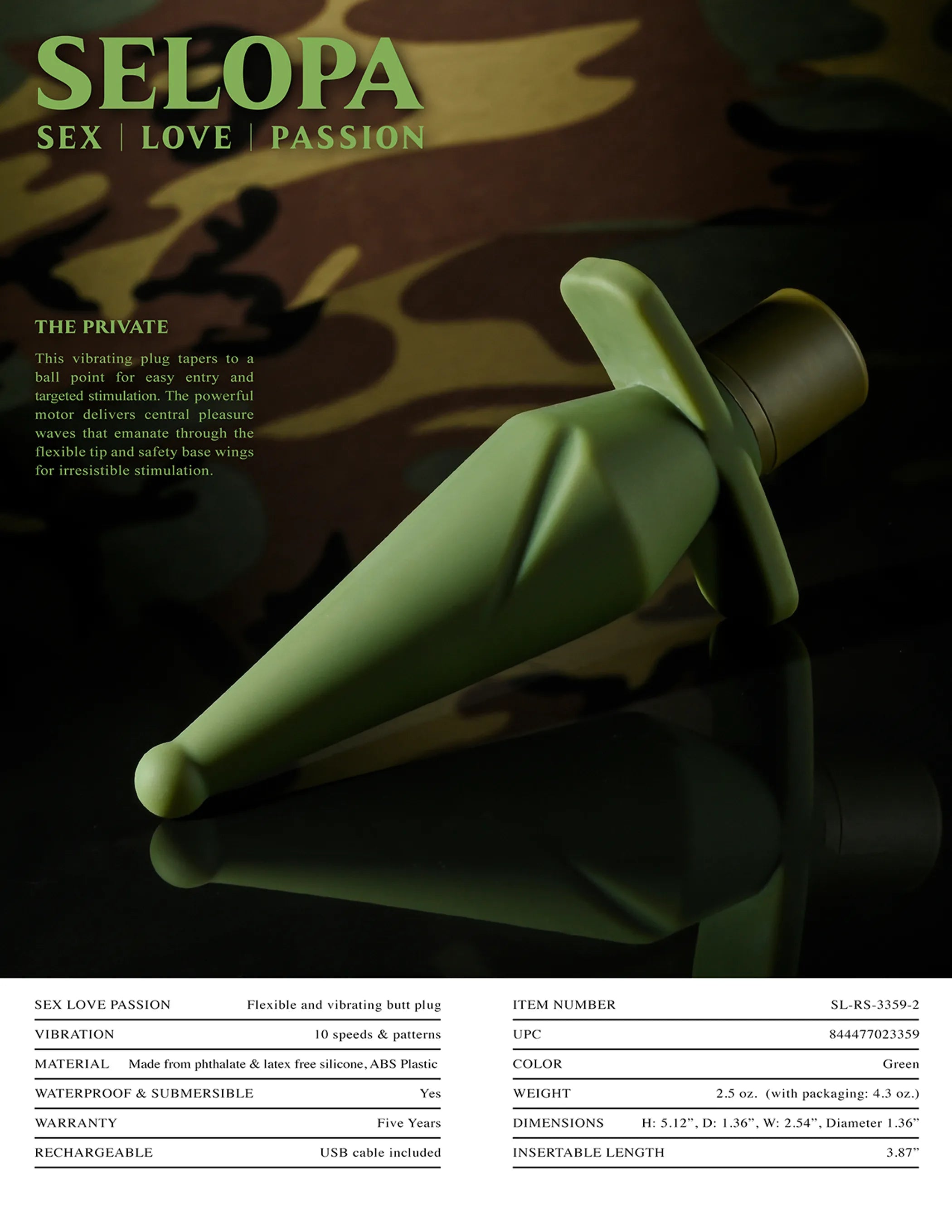 Selopa The Private Vibrating Butt Plug Evolved Novelties