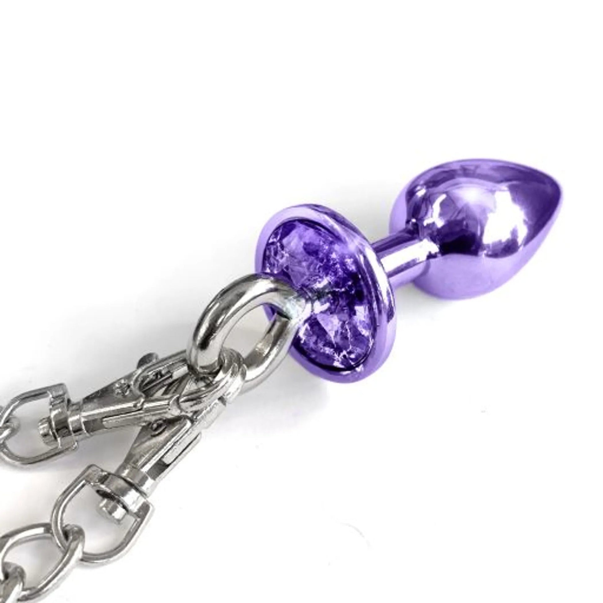 Nixie Metal Plug and Furry Cuff Set in Purple Metallic Global Novelties