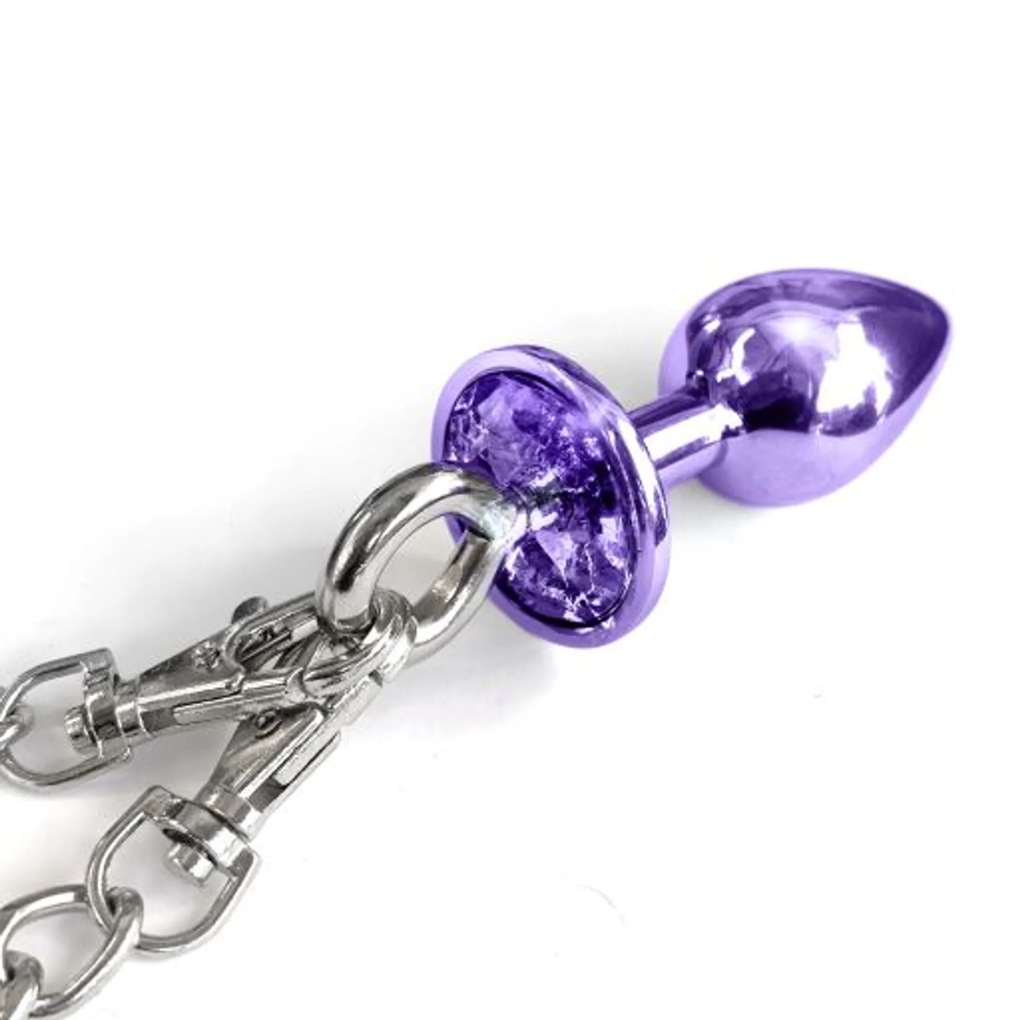 Nixie Metal Plug and Furry Cuff Set in Purple Metallic Global Novelties