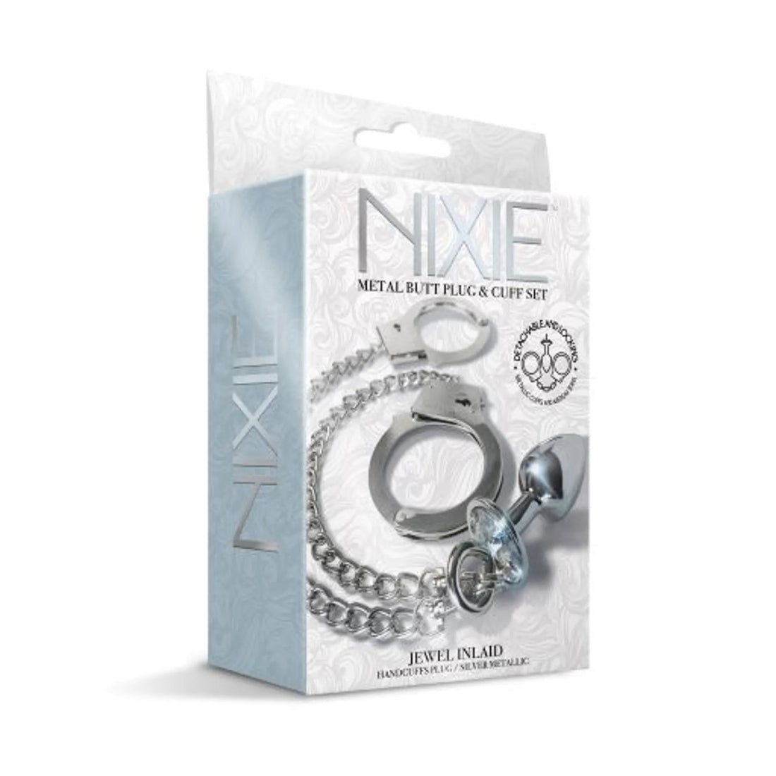 Nixie Metal Plug and Cuff Set Silver Small Global Novelties