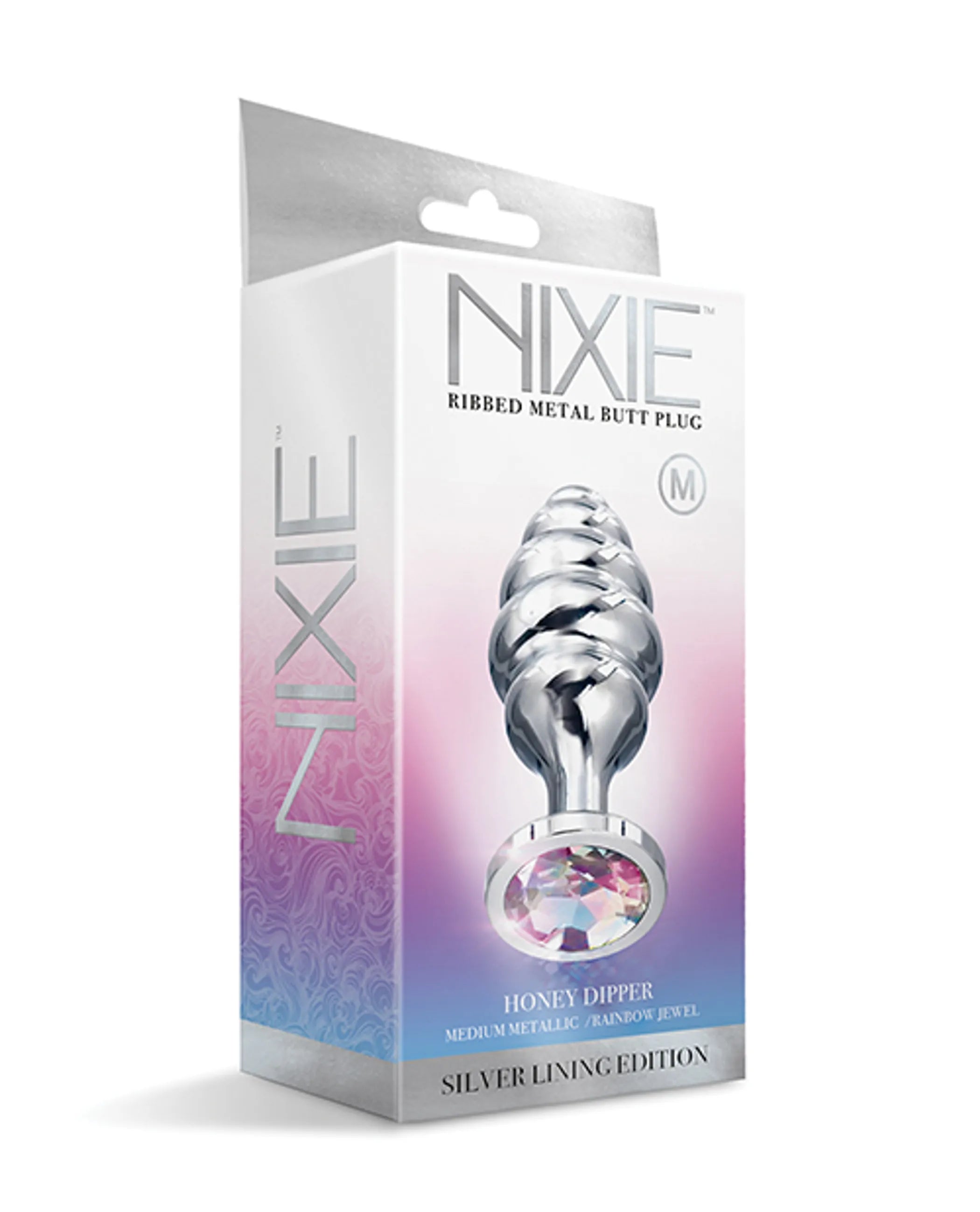 Nixie Honey Dipper Medium Ribbed Stainless Steel Plug Global Novelties