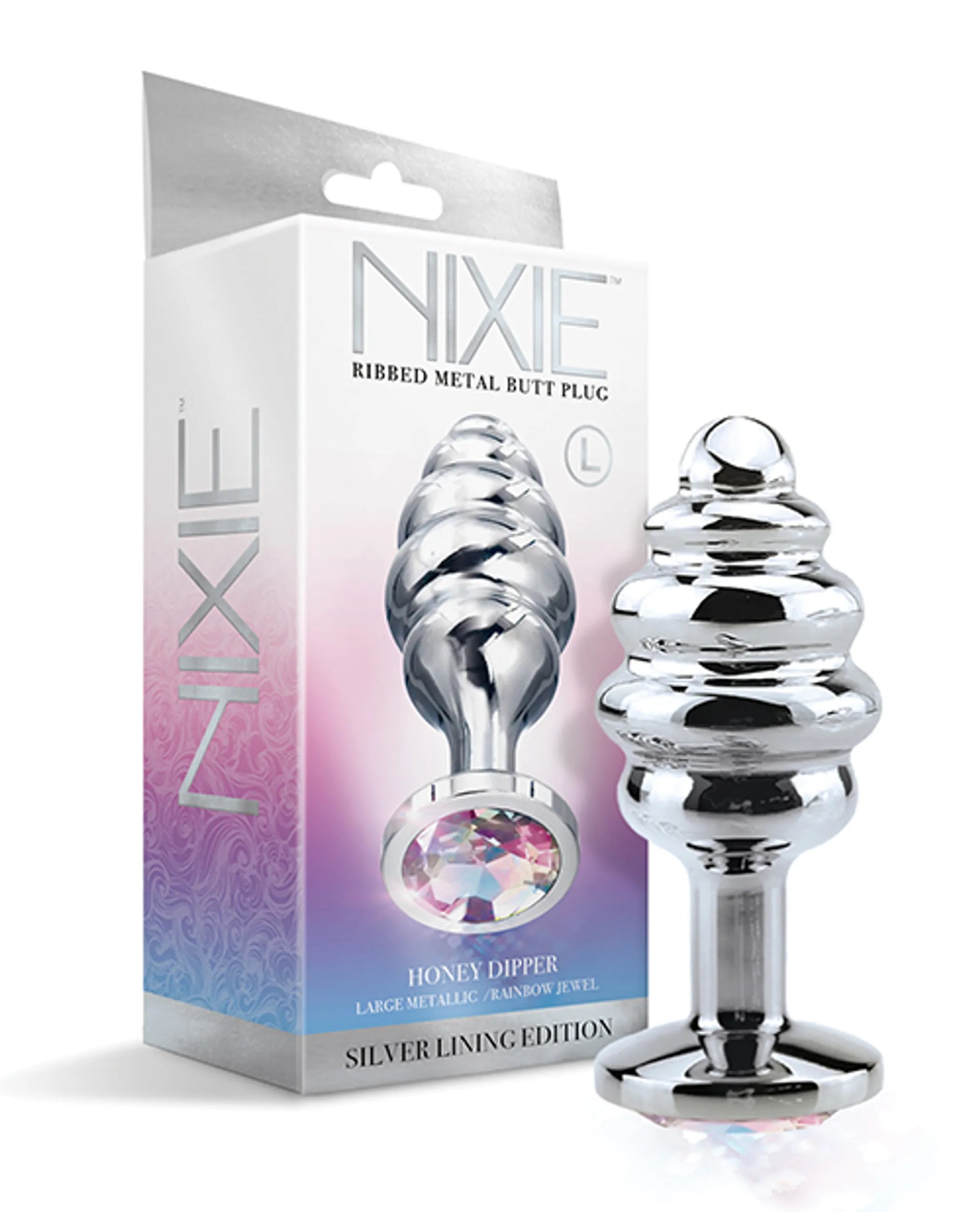 Nixie Honey Dipper Large Ribbed Stainless Steel Plug Global Novelties