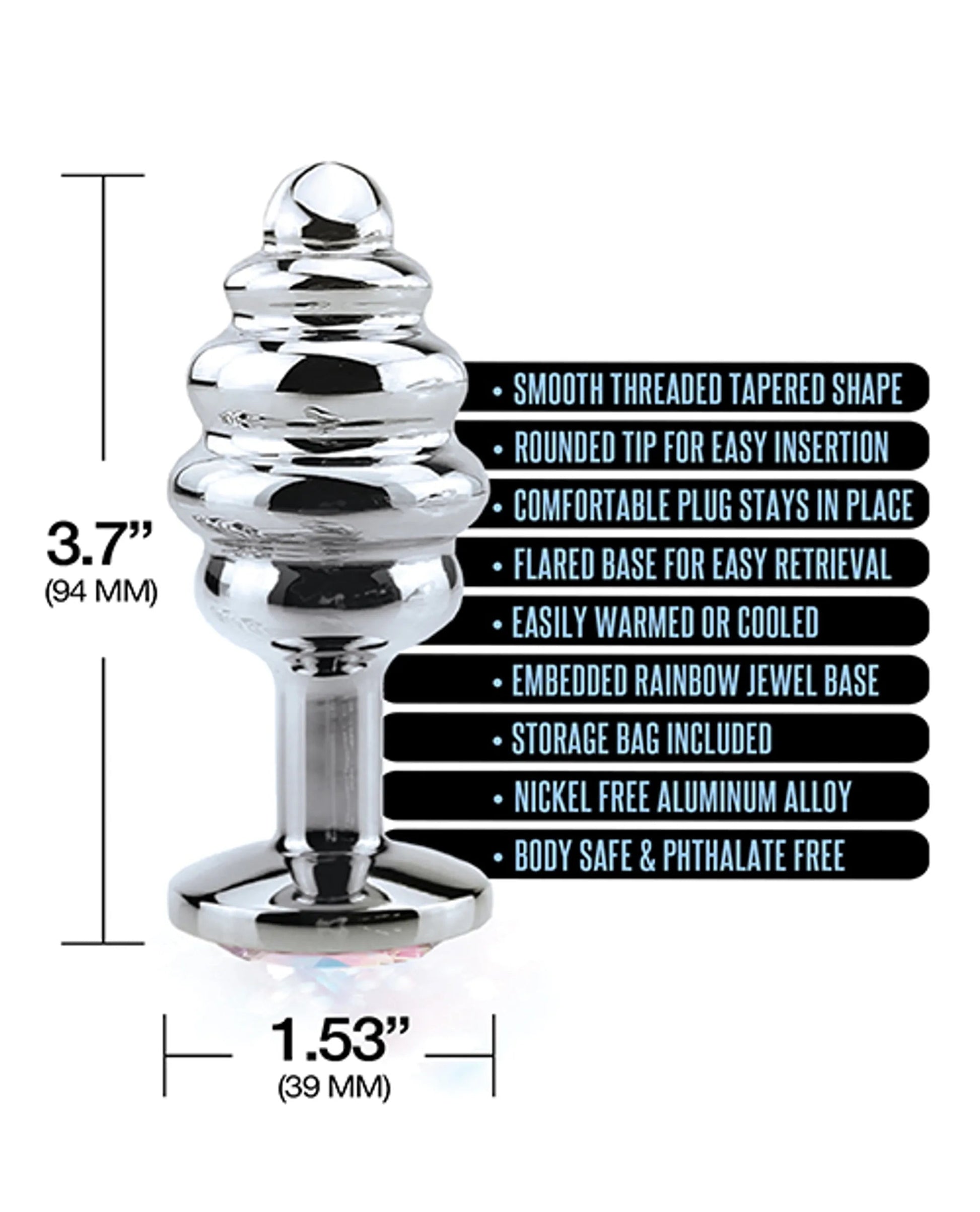 Nixie Honey Dipper Large Ribbed Stainless Steel Plug Global Novelties