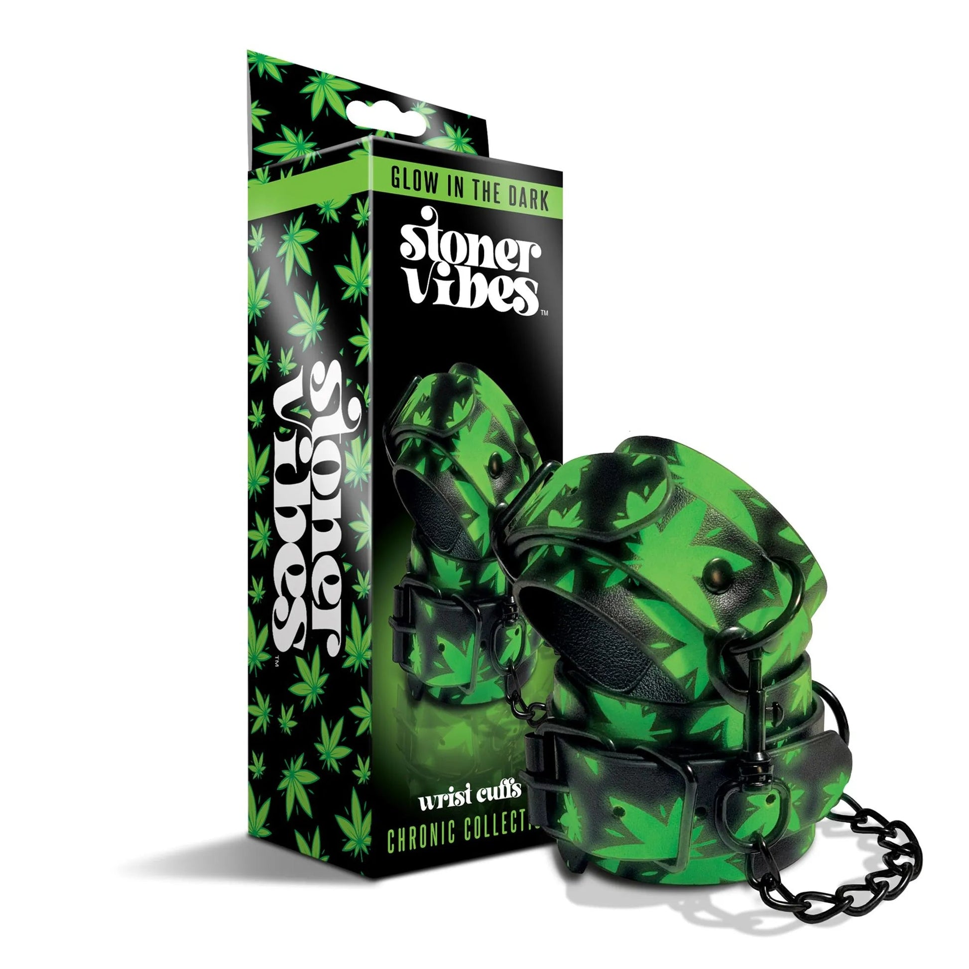 Stoner Vibes Glow-In-The-Dark Wrist Cuffs Global Novelties