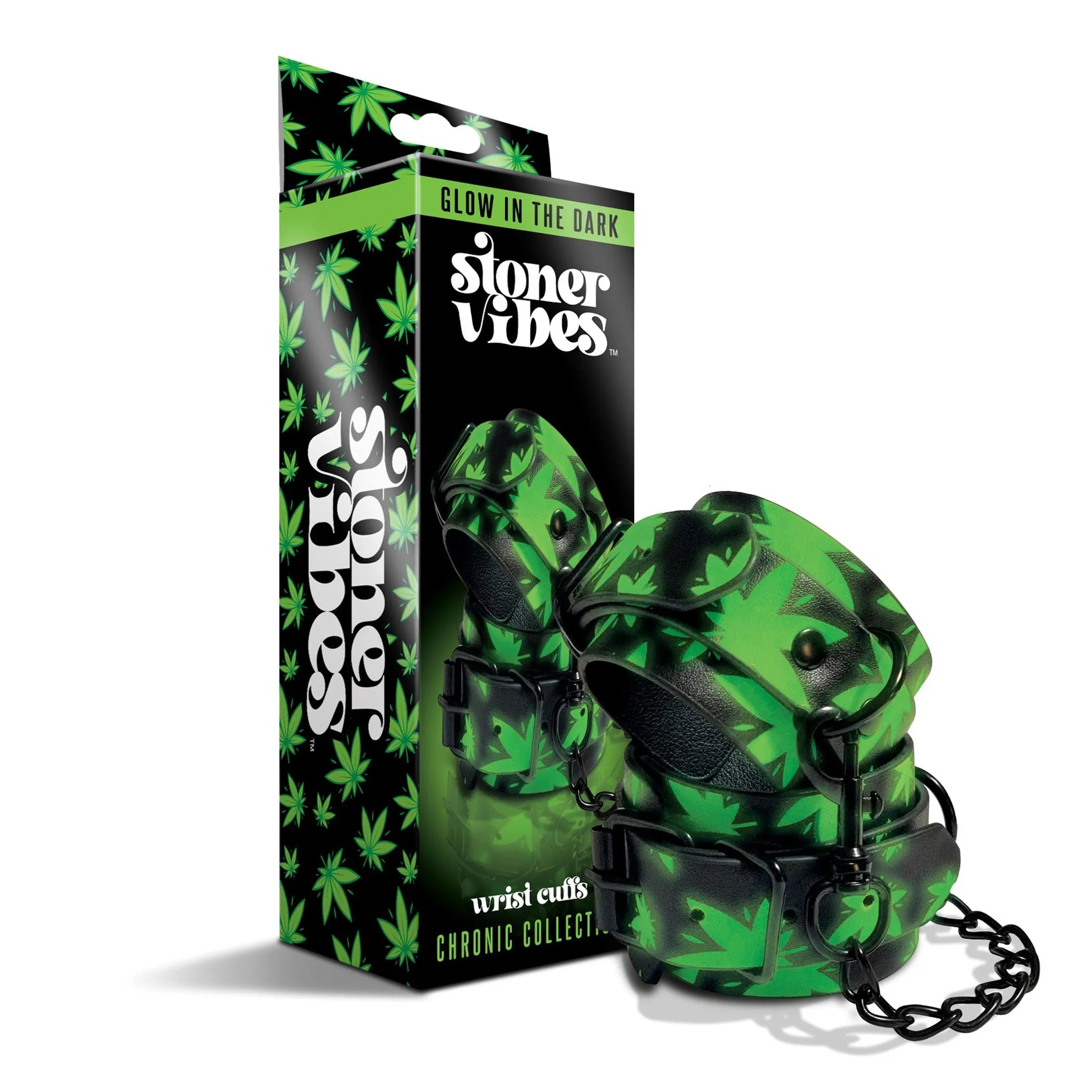 Stoner Vibes Glow-In-The-Dark Wrist Cuffs Global Novelties