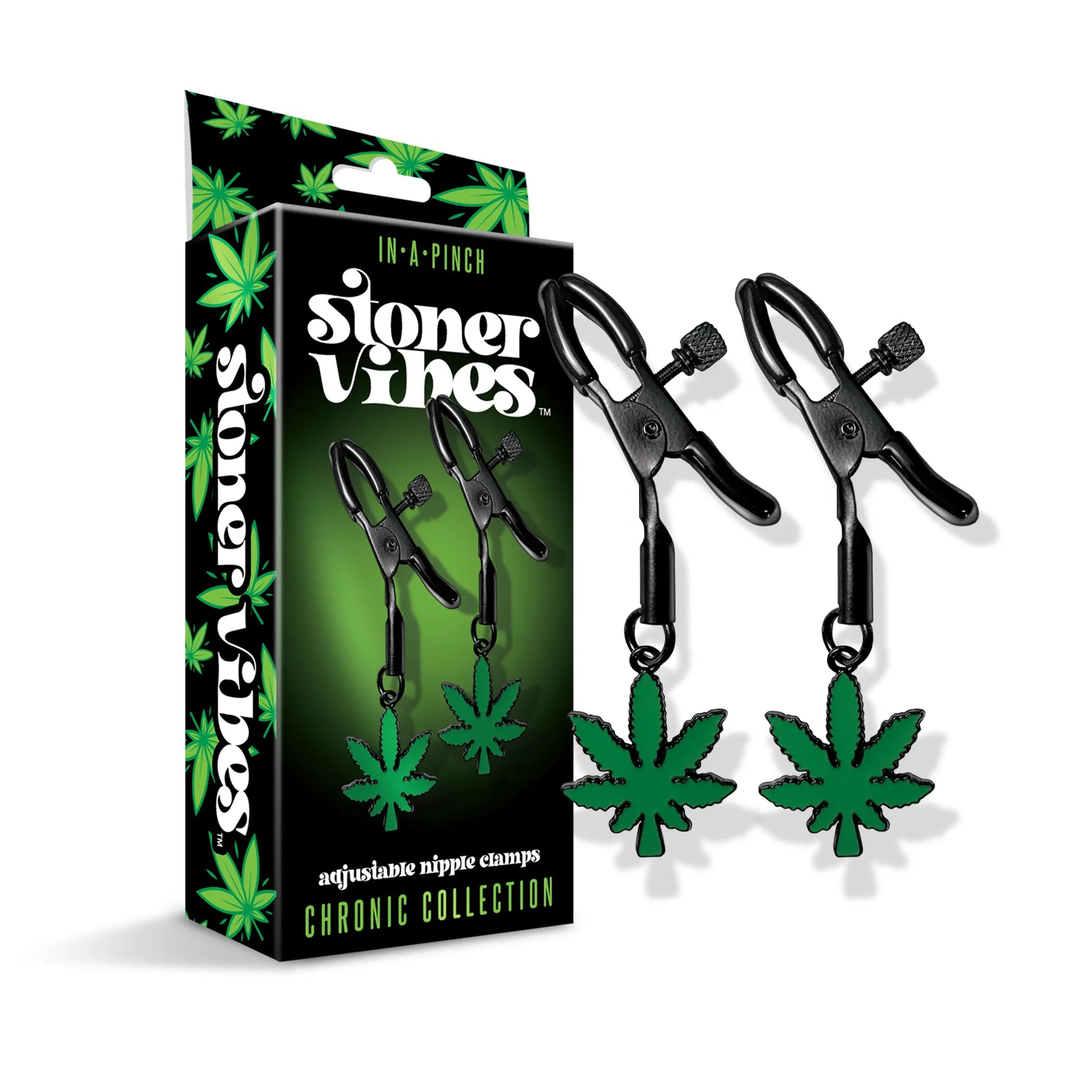 Stoner Vibes Adjustable Nipple Clamps Chronic Collection Global Novelties
