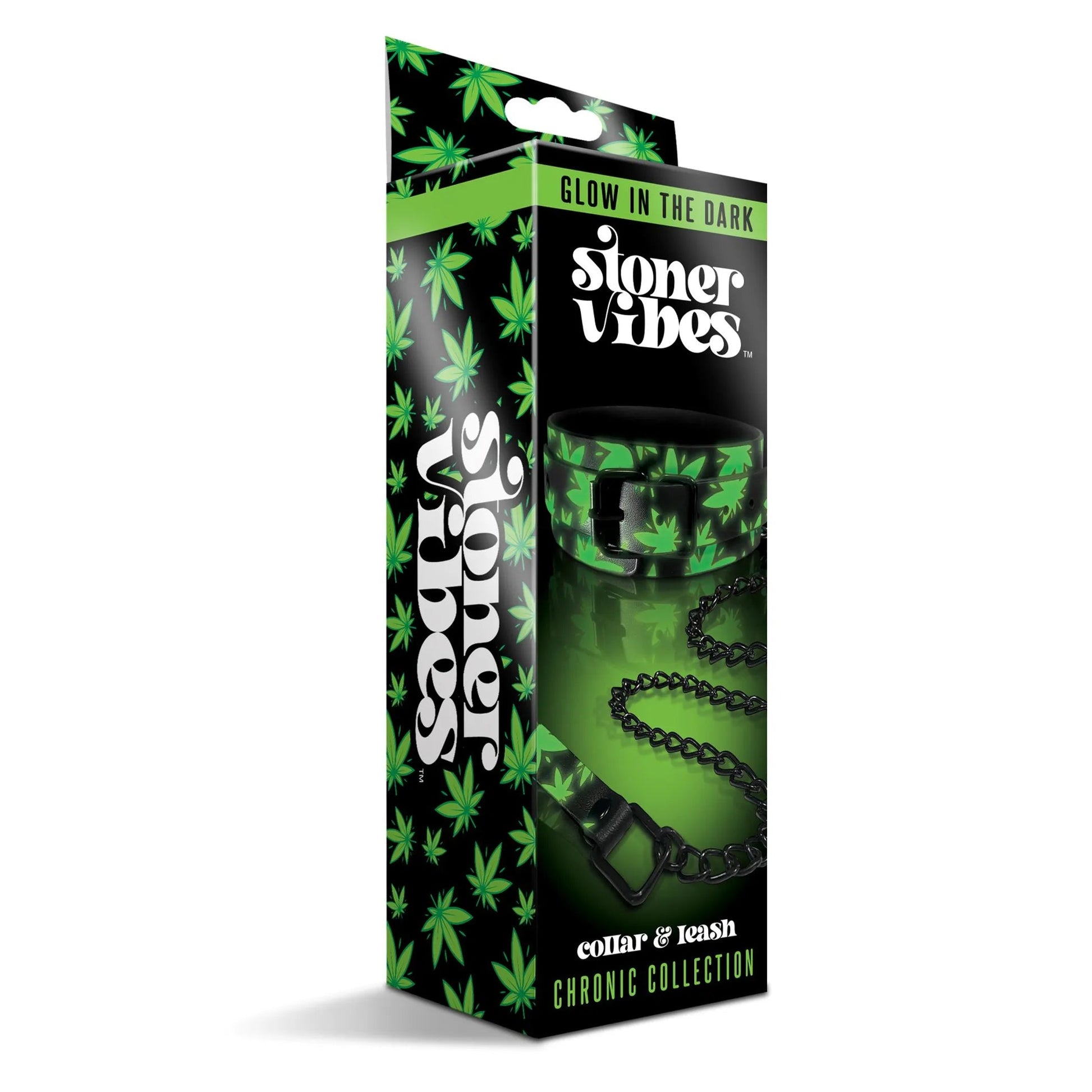 Stoner Vibes Glow In The Dark Collar and Leash Global Novelties