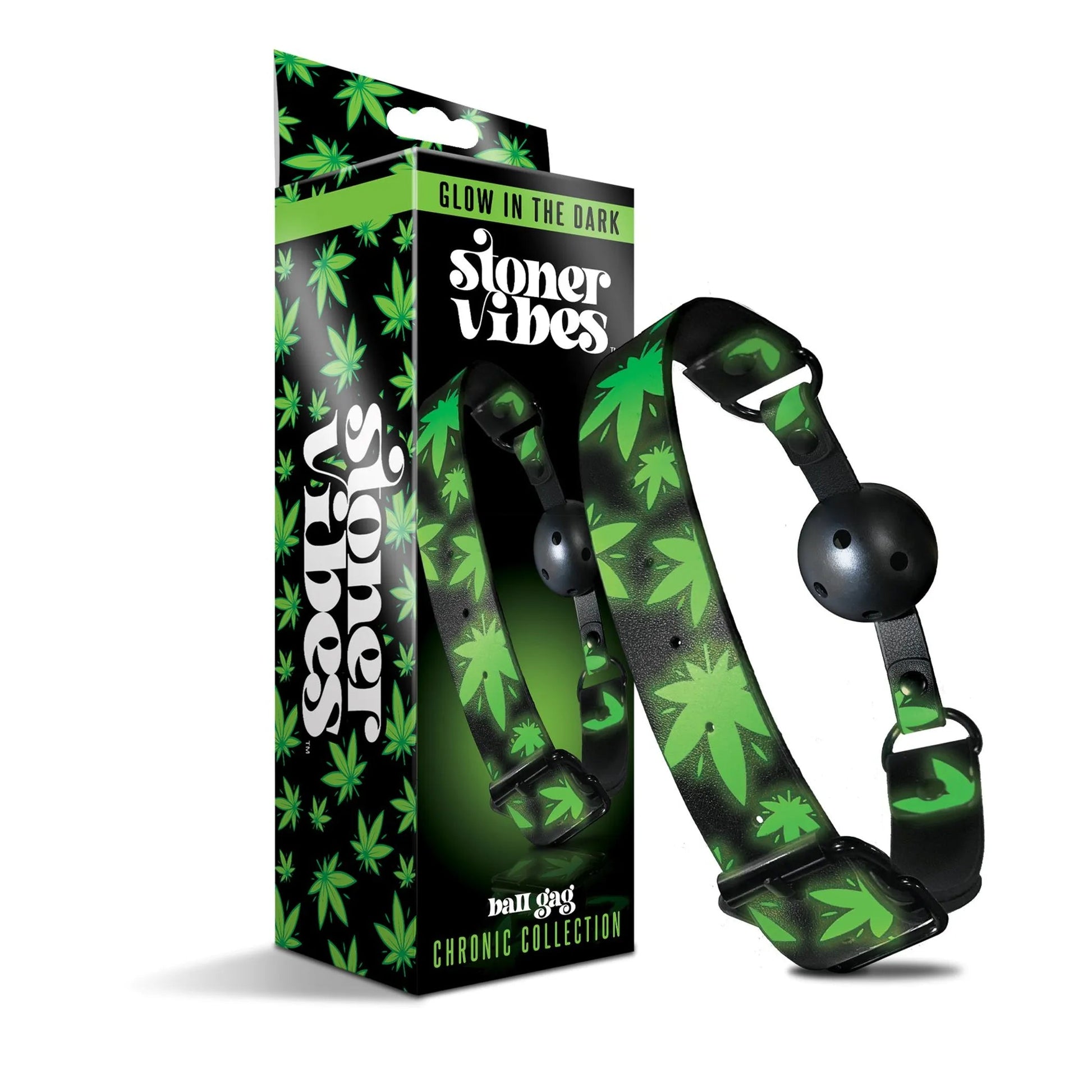 Stoner Vibes Breathable Ball Gag Glow in the Dark Global Novelties