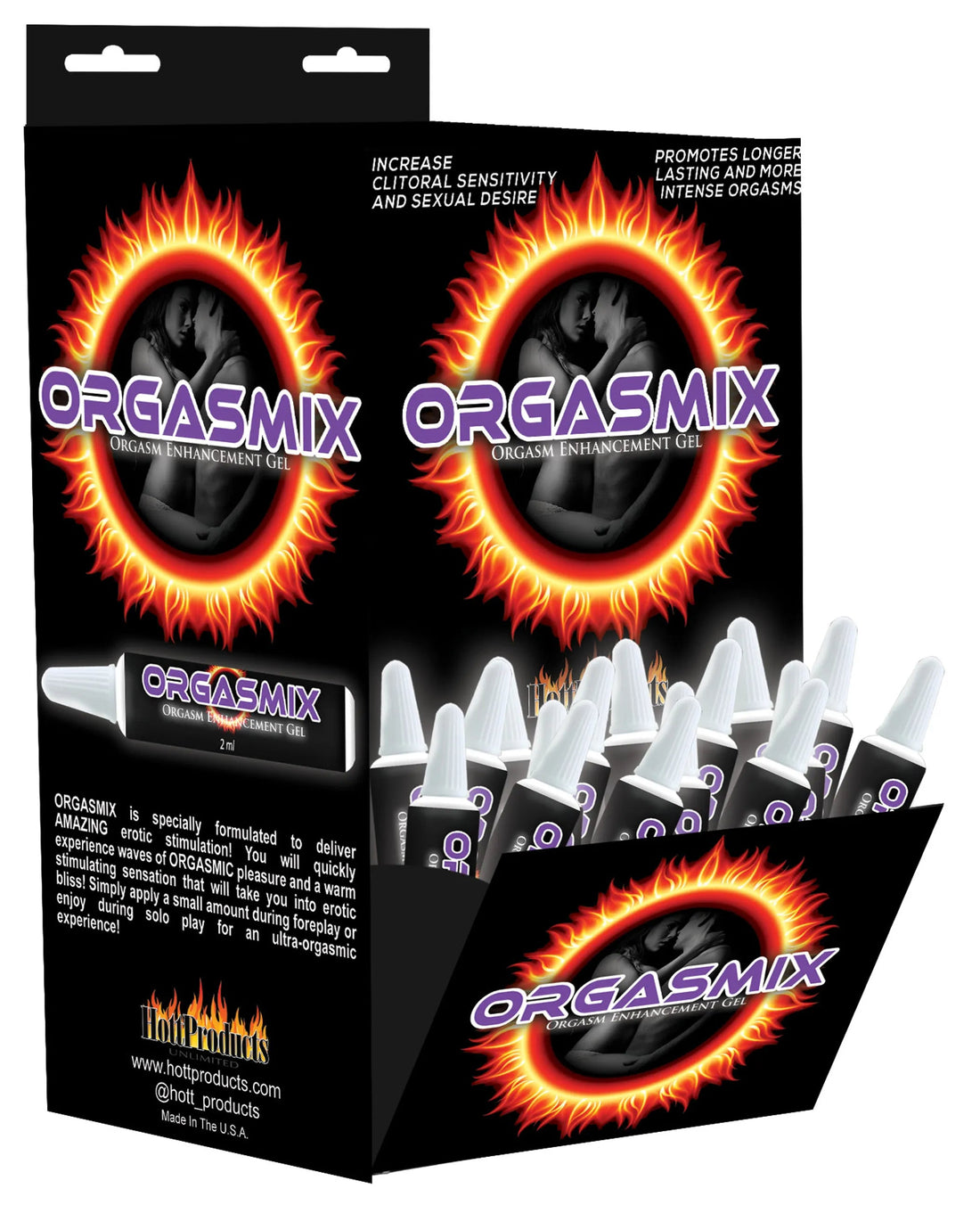 ORGASMIX STIMULATING GEL TUBES 144 PC DISPLAY HOTT Products