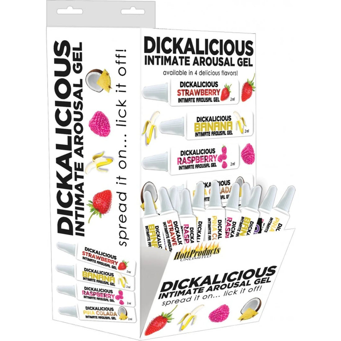 DICKALICIOUS 2ML TUBES 144 PC WALL MOUNT DISPLAY HOTT Products