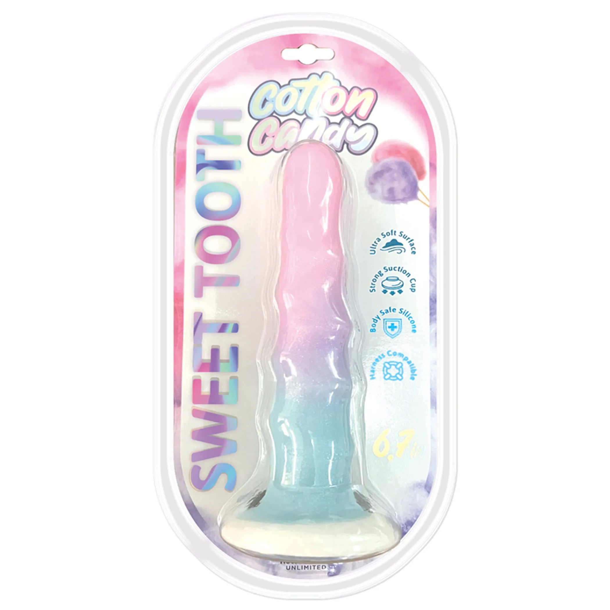 Cotton Candy Sweet Tooth 6.7-Inch Silicone Dildo HOTT Products