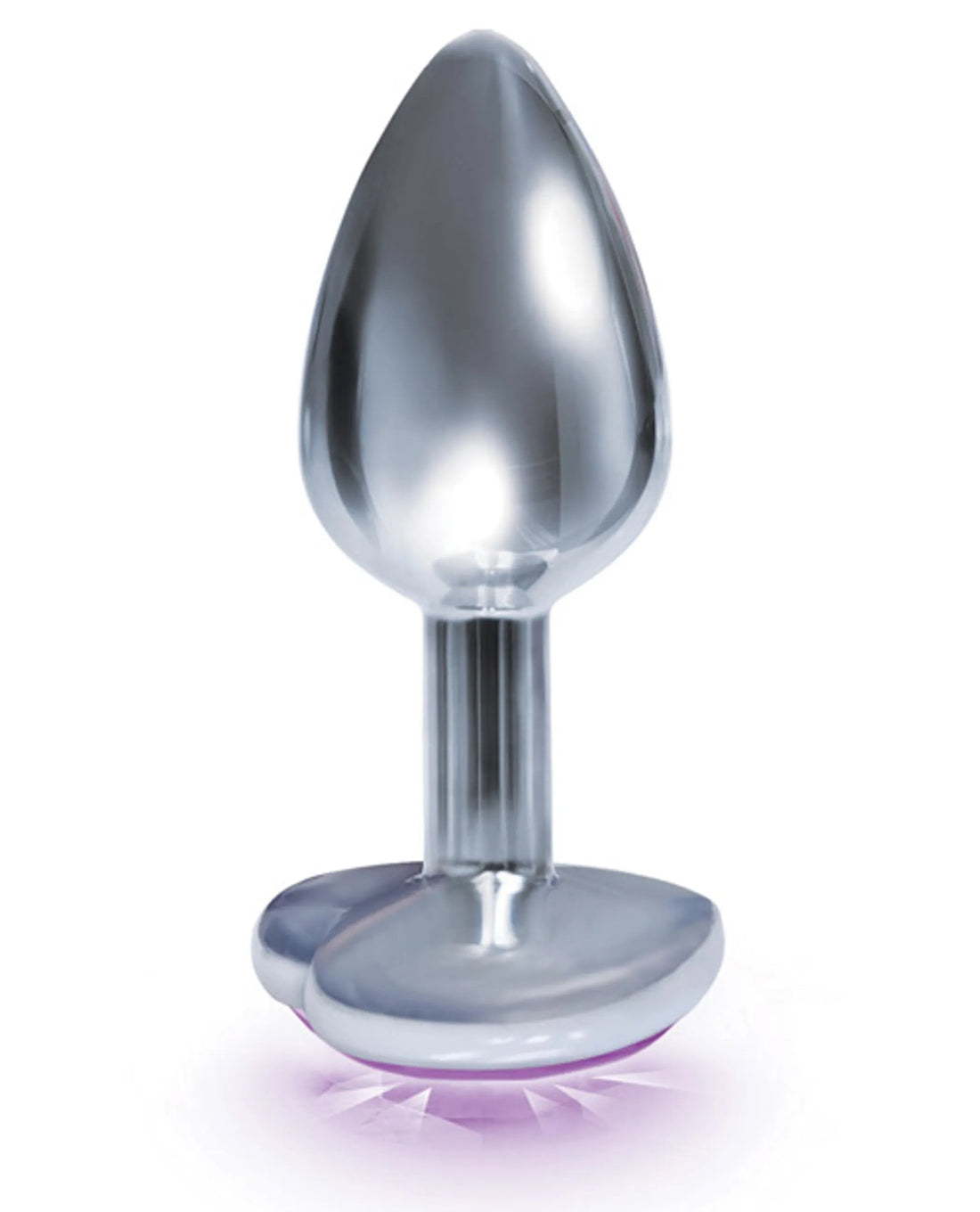 9'S Silver Starter Heart Bejeweled Steel Plug Violet Icon Brands