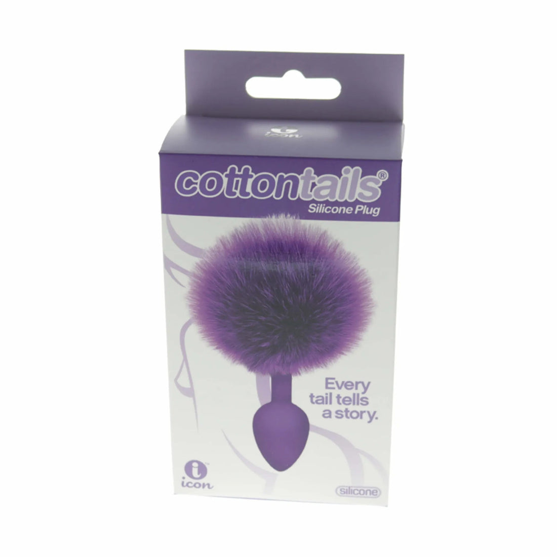 The 9's Cottontails Silicone Bunny Tail Butt Plug Purple Icon Brands