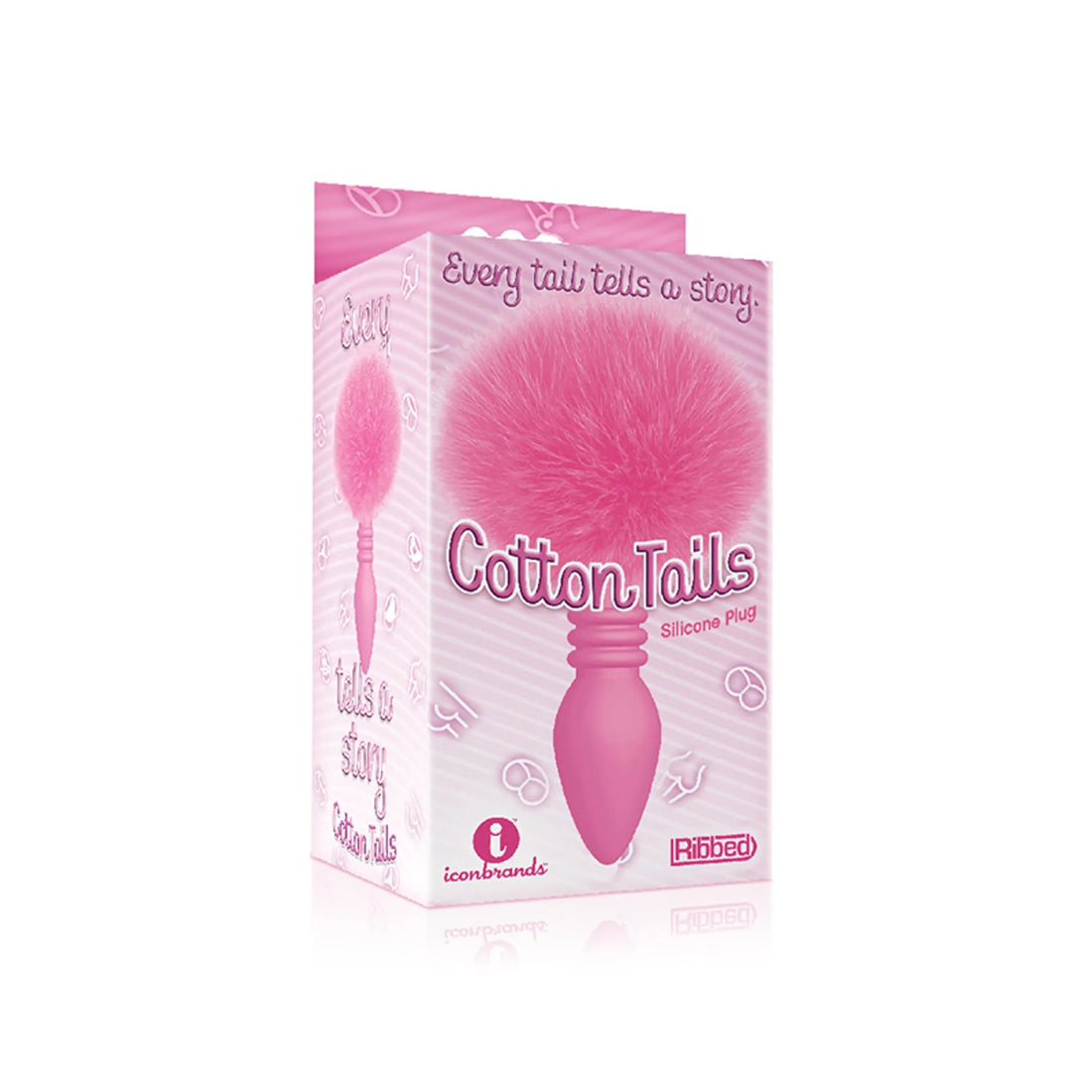 The 9s Cottontails Bunny Tail Butt Plug Ribbed Pink Icon Brands