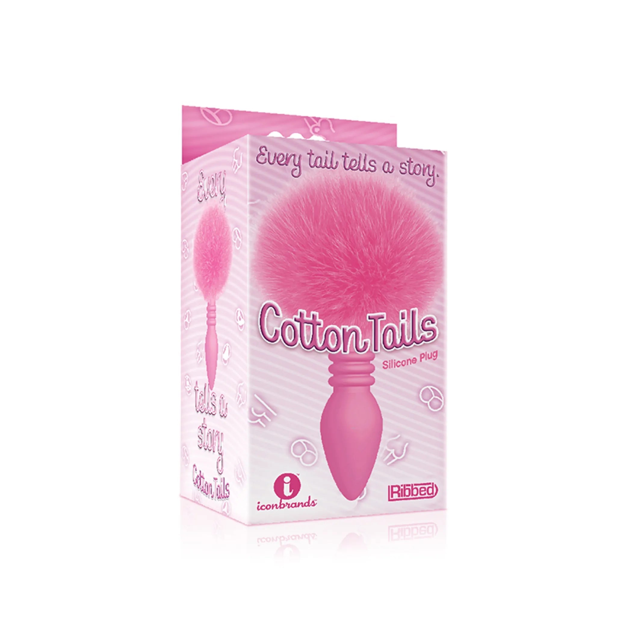 The 9s Cottontails Bunny Tail Butt Plug Ribbed Pink Icon Brands